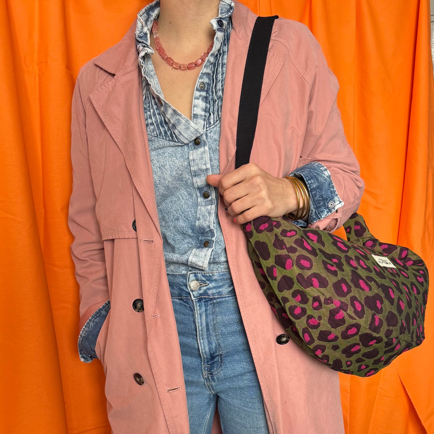 Sac Demi lune - Léopard Fuchsia