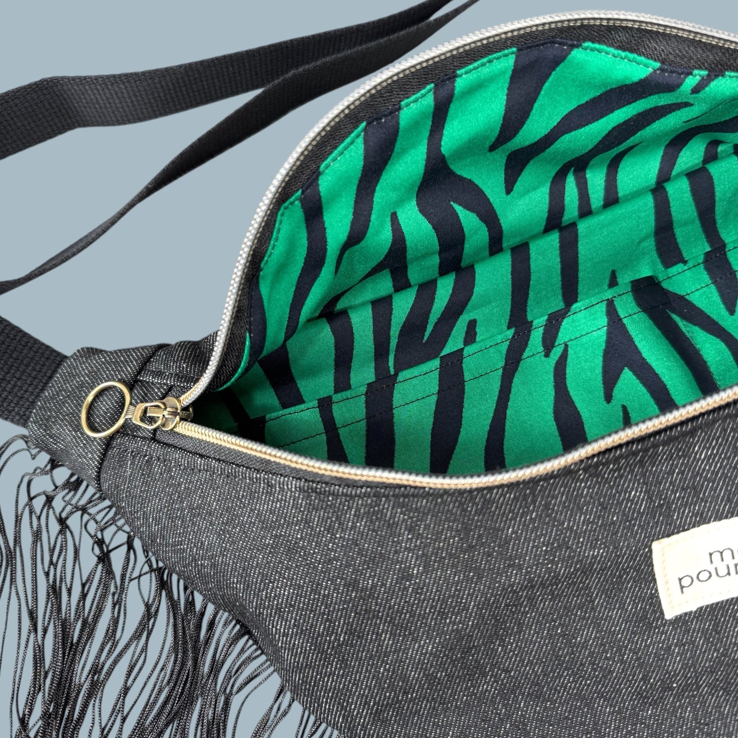 Sac Banane - Jean Noir à Frange