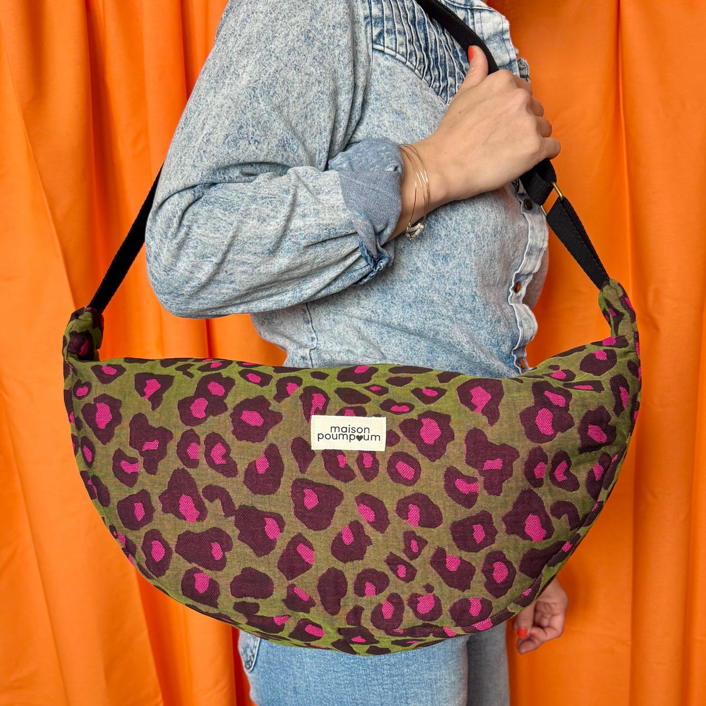 Sac Demi lune - Léopard Fuchsia