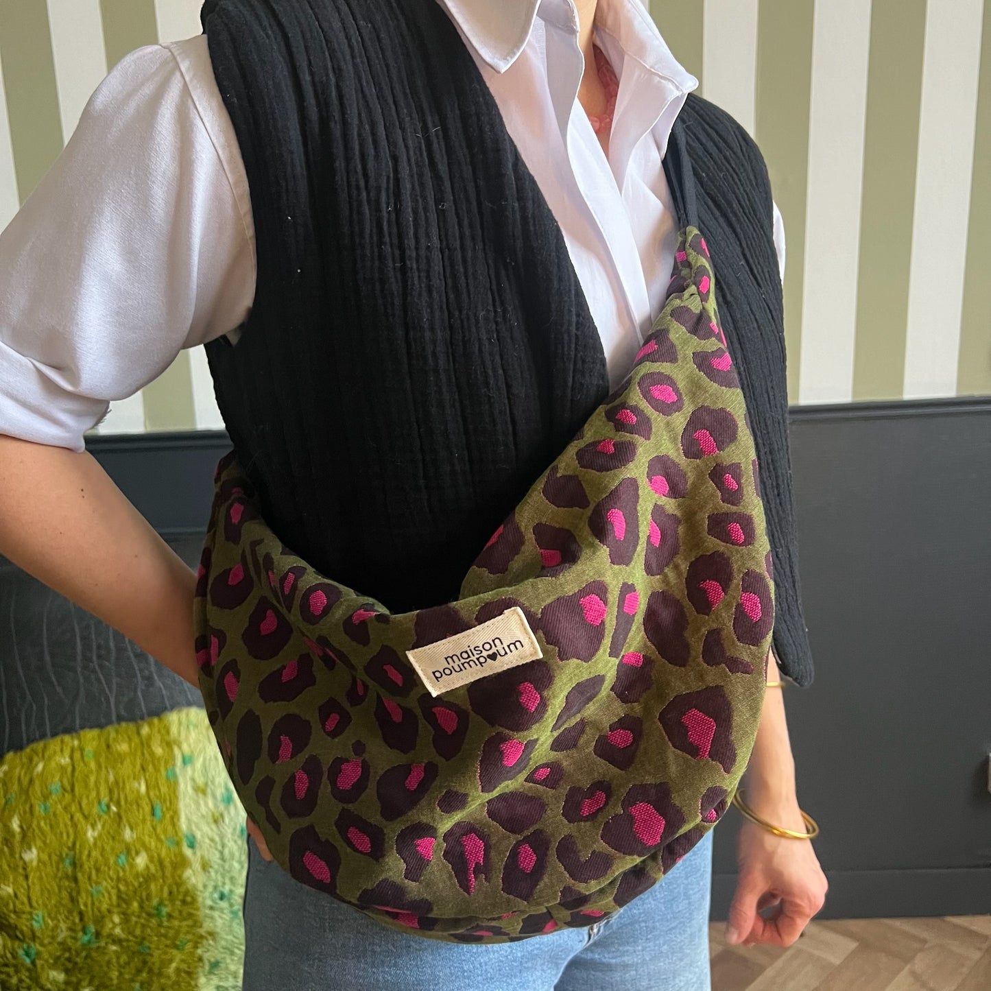 Sac Demi lune - Léopard Fuchsia
