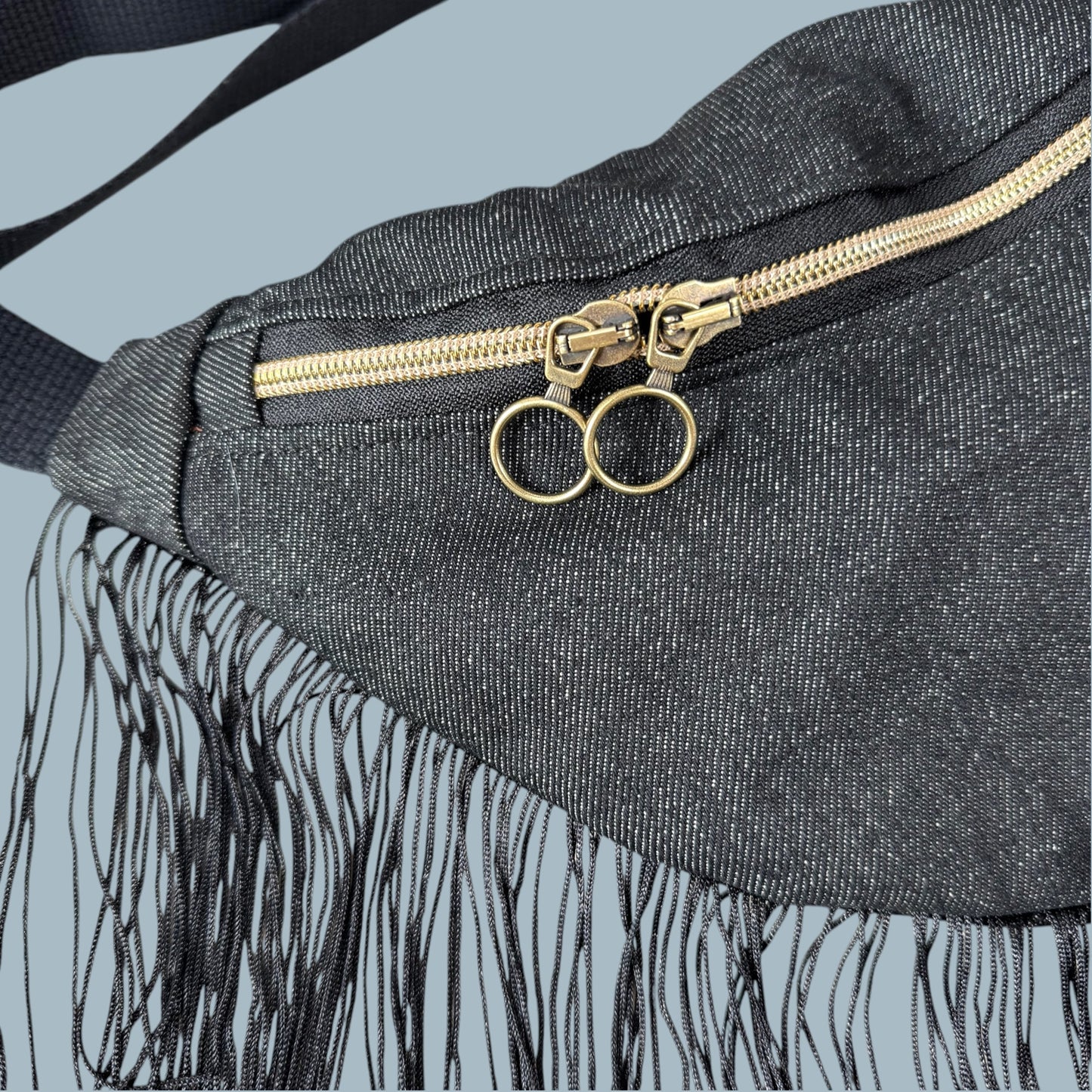 Sac Banane - Jean Noir à Frange