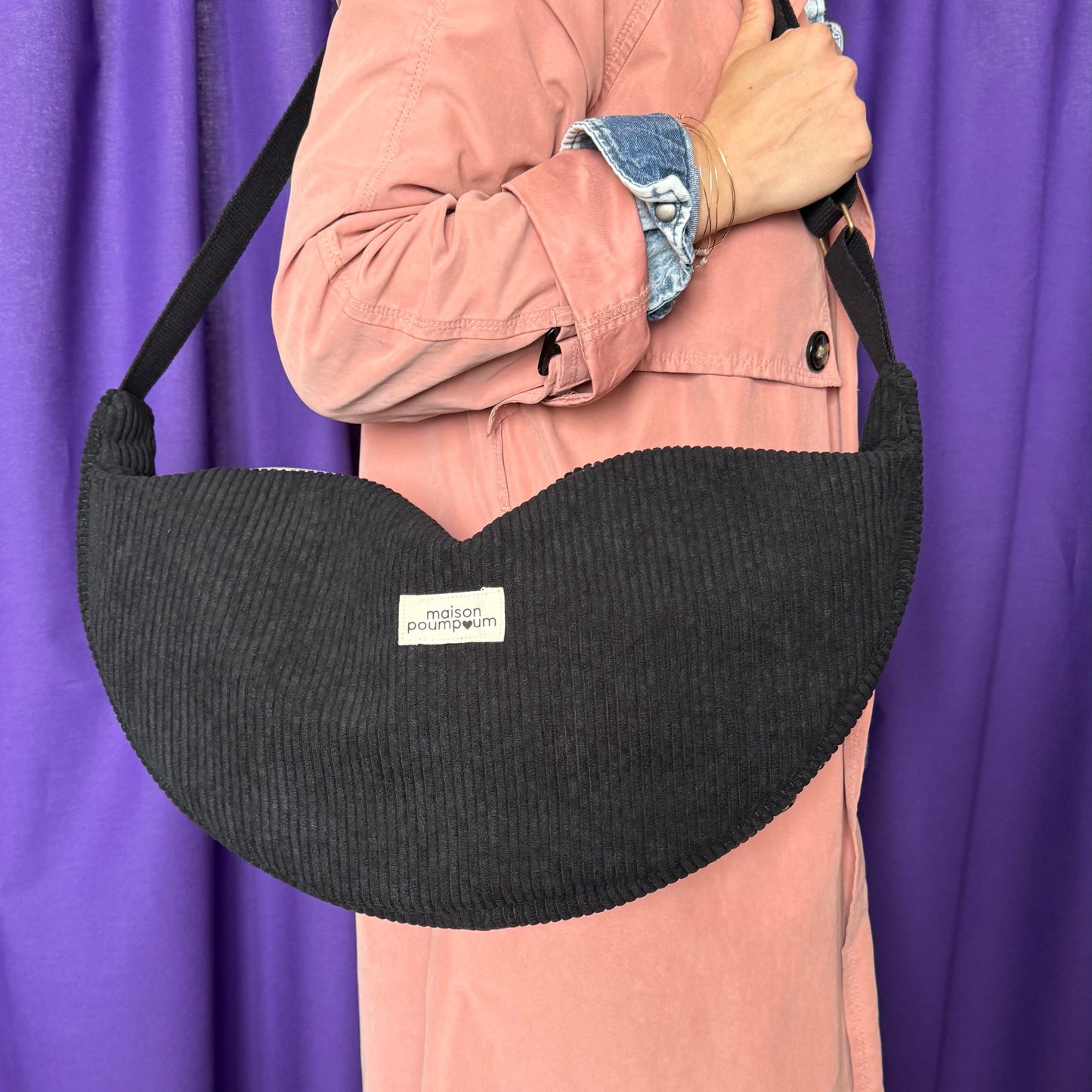 Sac Demi lune - Velours côtelé