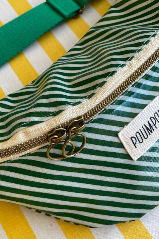 Sac banane KIDS - Coton enduit rayé vert
