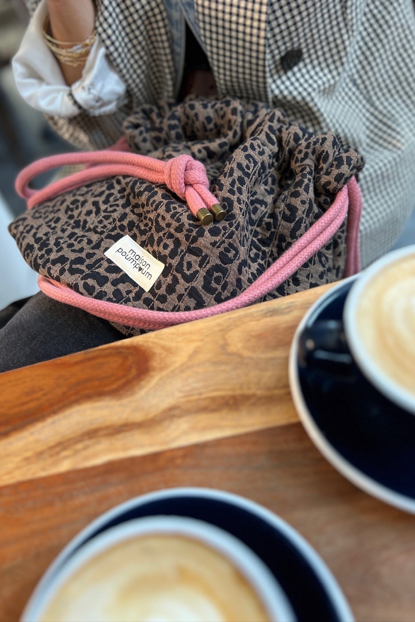Mini sac bourse à cordon - Léopard – Maison Poumpoum