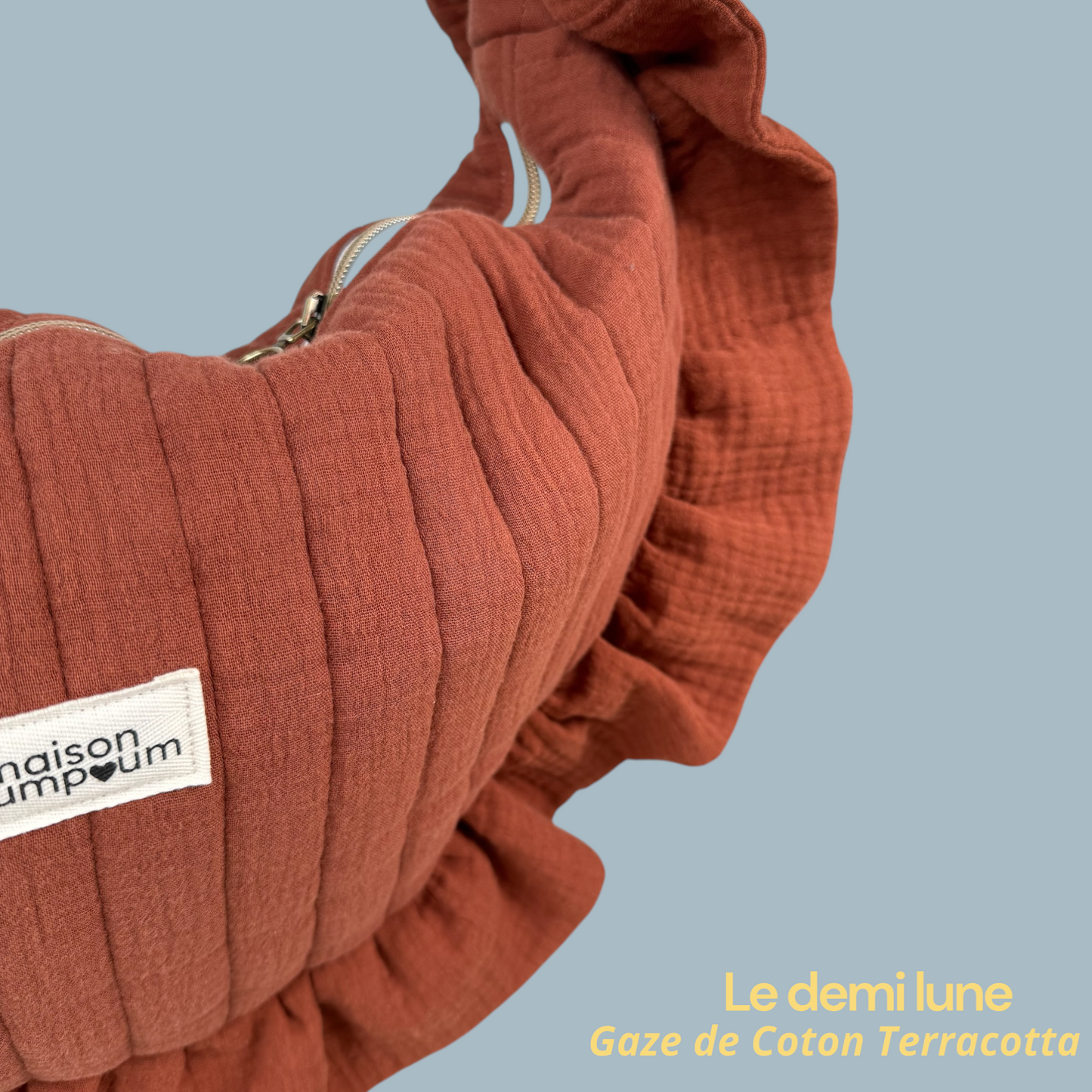 Sac Demi Lune - Gaze de Coton Terracotta