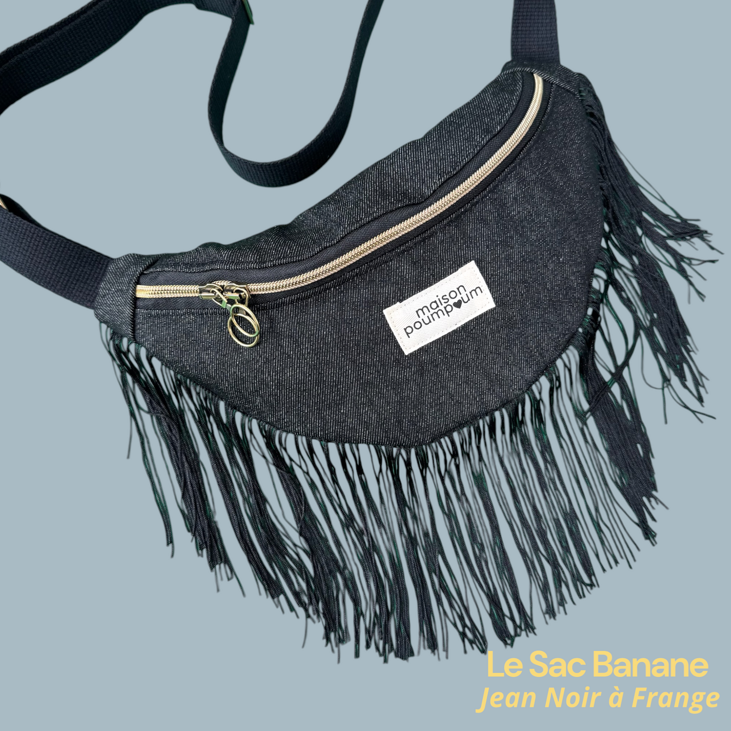 Sac Banane - Jean Noir à Frange