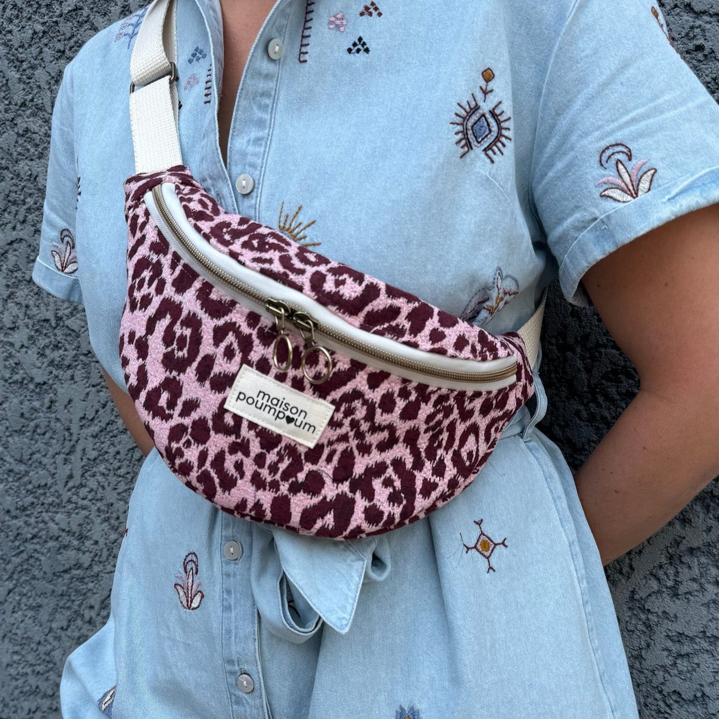 Sac banane - Léopard rose