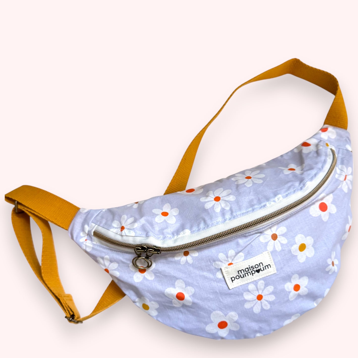 Sac banane - Coton enduit marguerite pastel