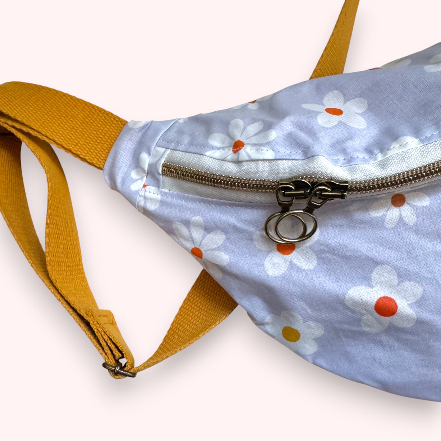 Sac banane - Coton enduit marguerite pastel