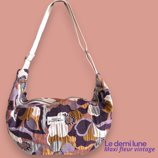Sac Demi lune - Maxi fleur vintage
