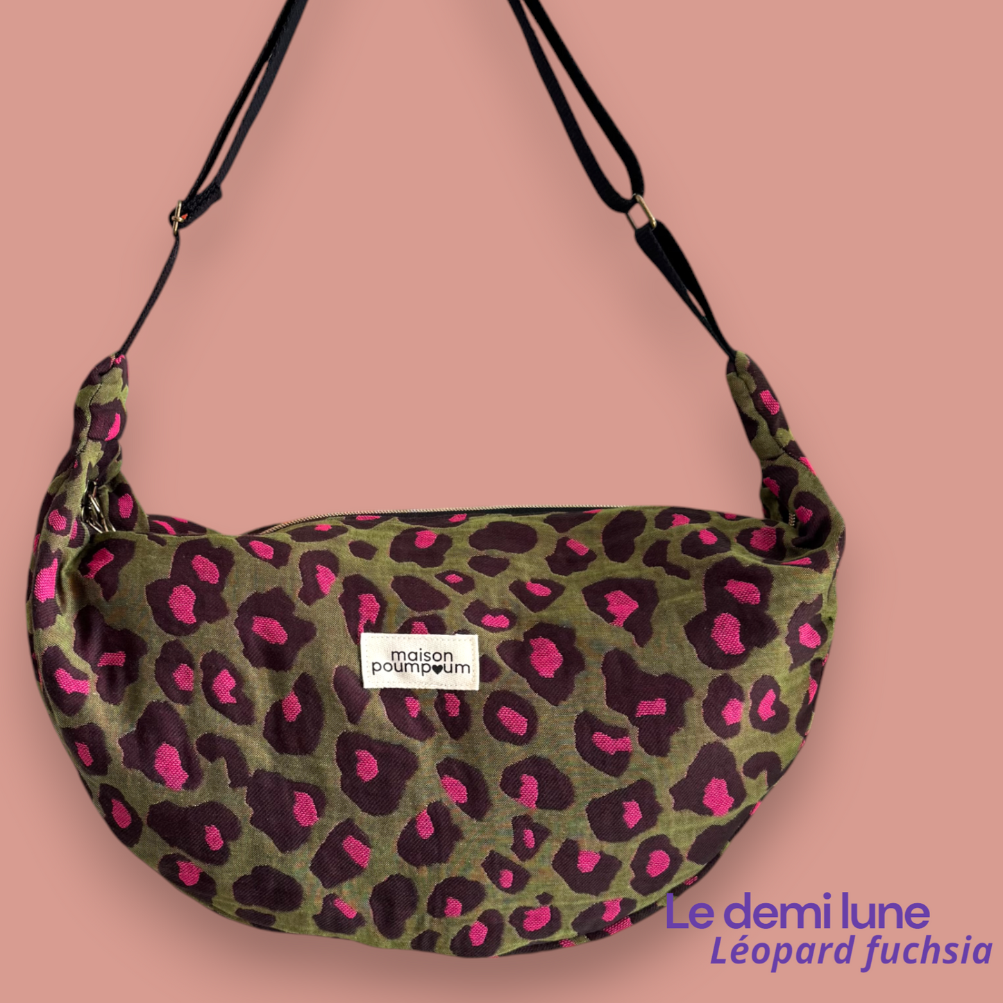 Sac Demi lune - Léopard Fuchsia