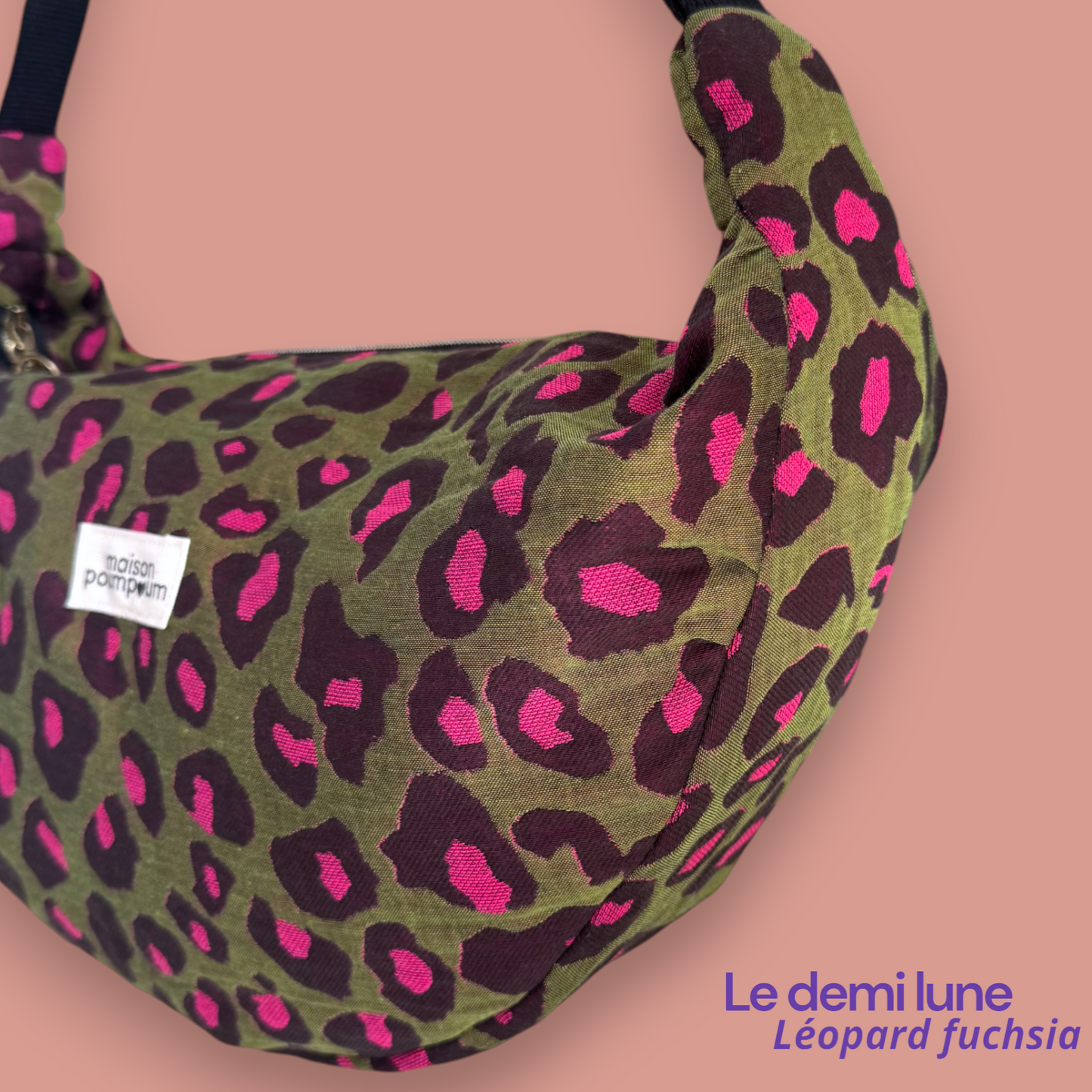 Sac Demi lune - Léopard Fuchsia