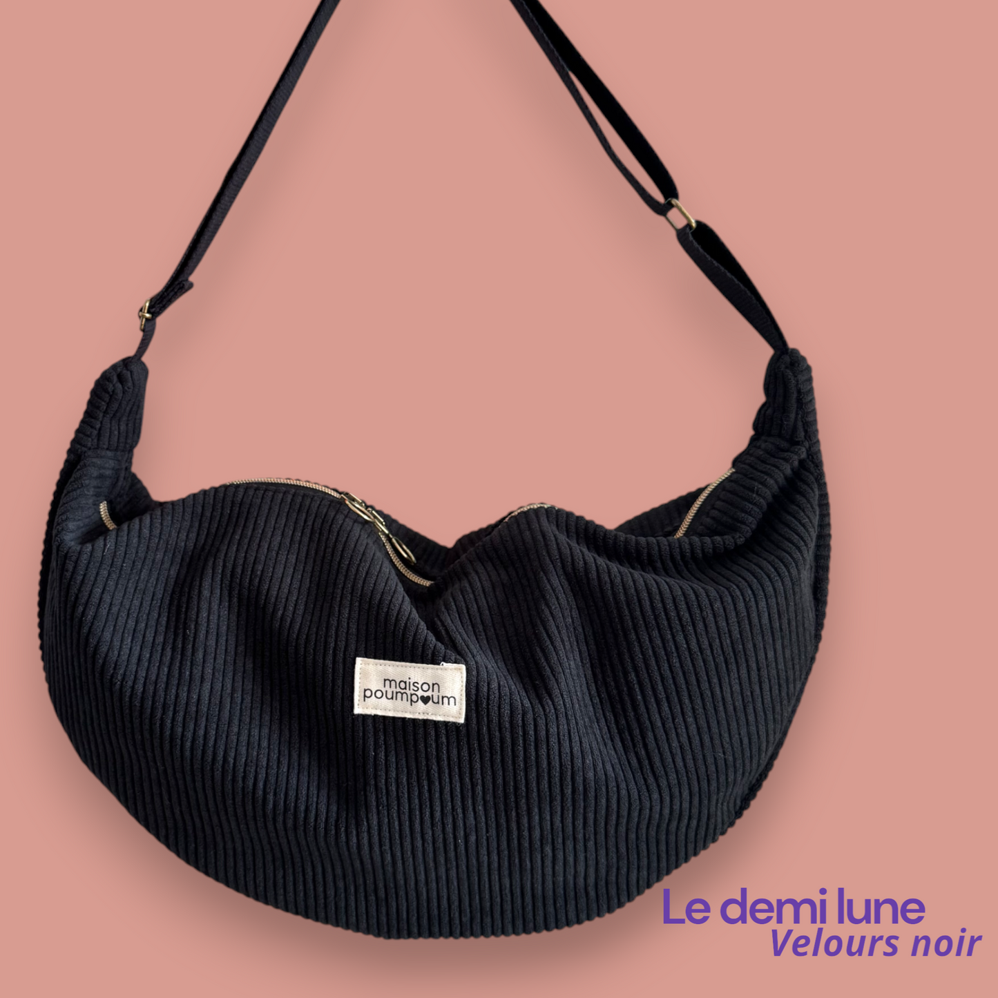Sac Demi lune - Velours côtelé