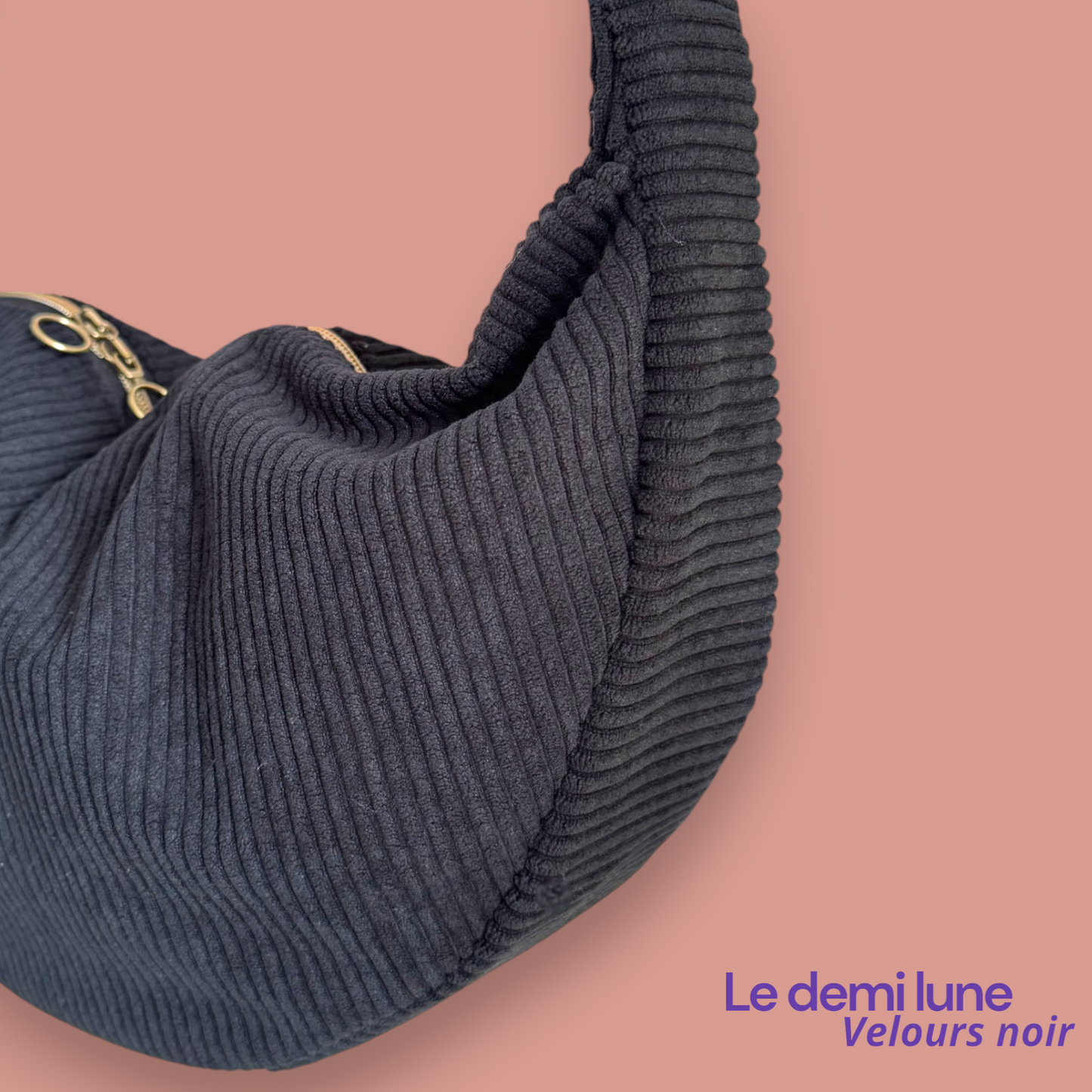 Sac Demi lune - Velours côtelé