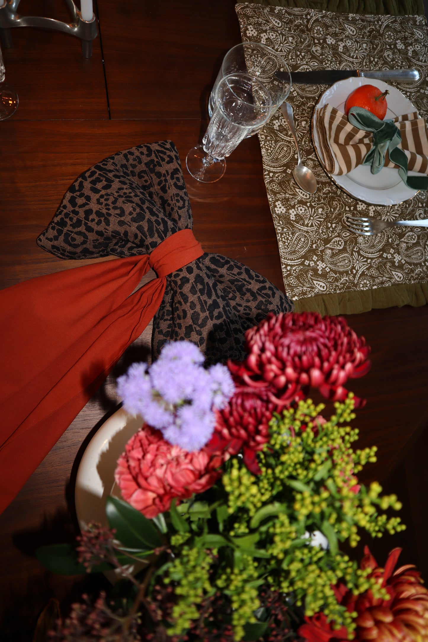 Le noeud de Noel - Léopard et orange