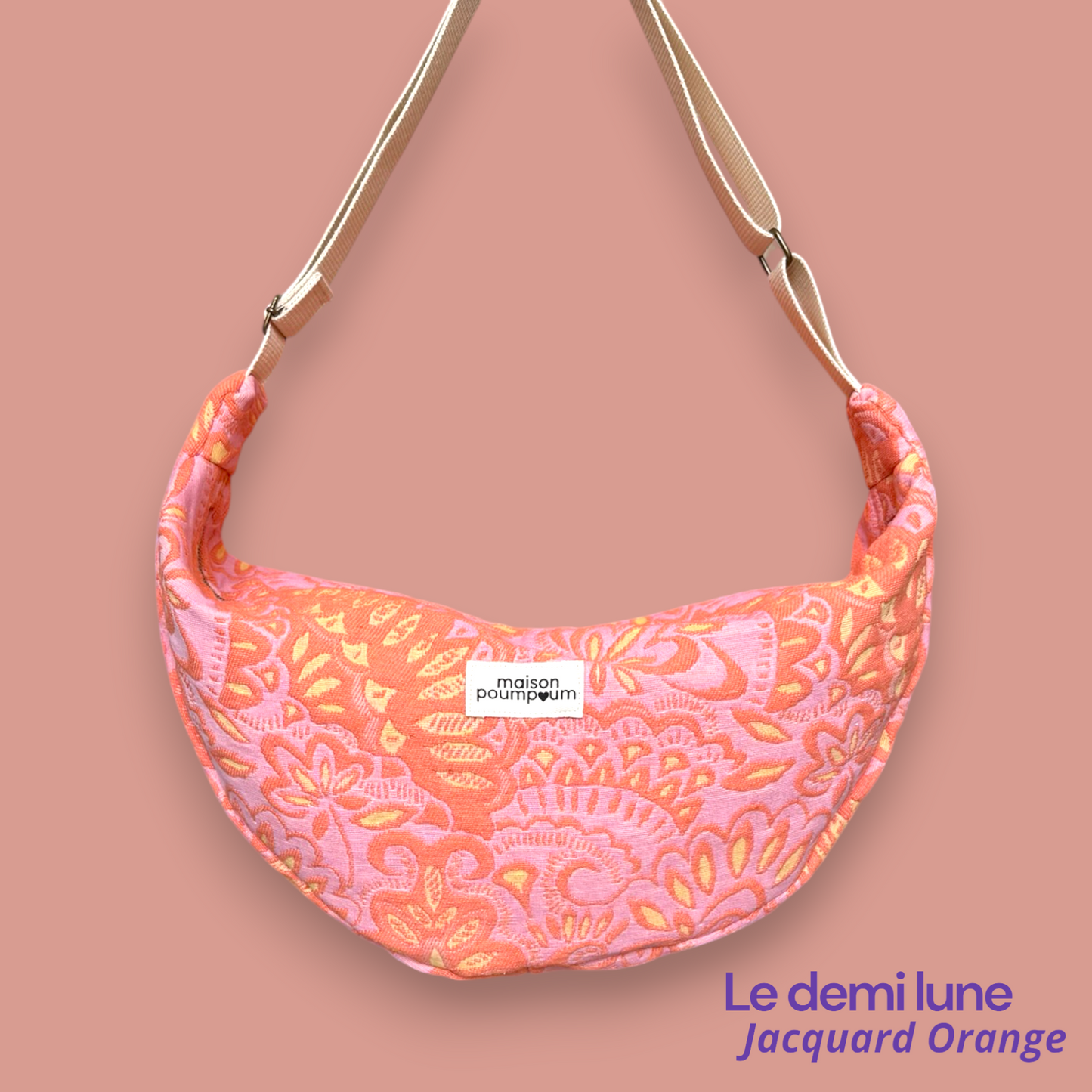 Sac Demi Lune - Jacquard Orange Vitaminé
