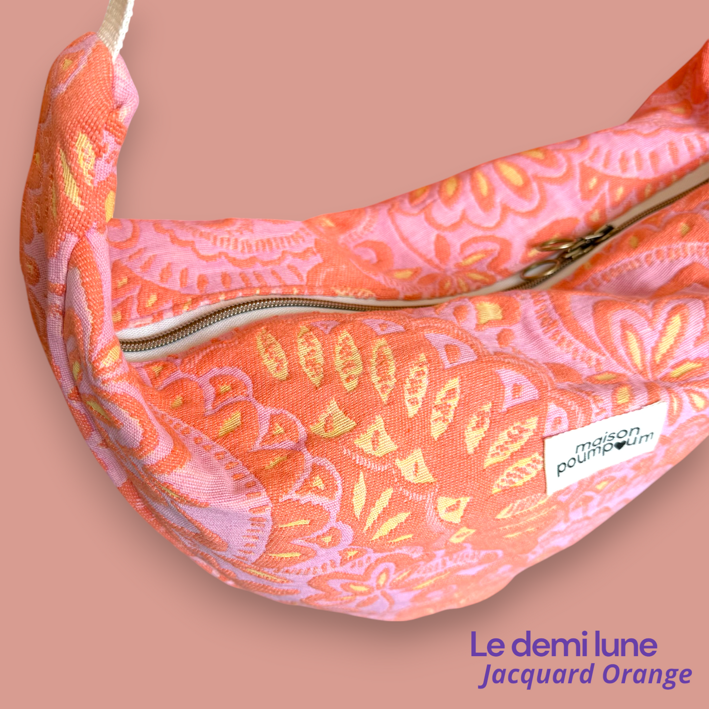 Sac Demi Lune - Jacquard Orange Vitaminé