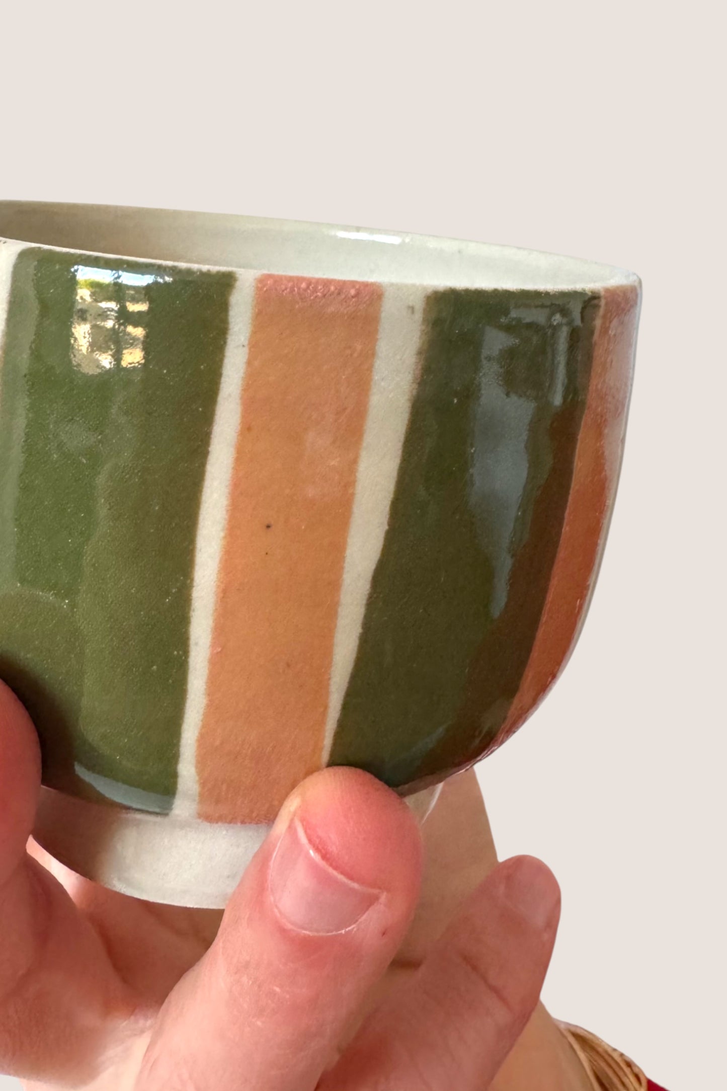 Tasse défaut - Rayure kaki - Collab Maison PoumPoum x 1100 degrés