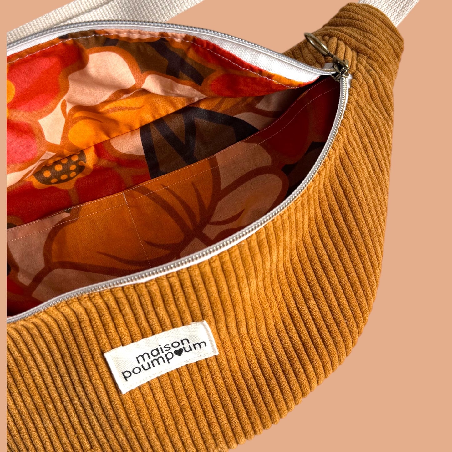 sac banane velours moutarde