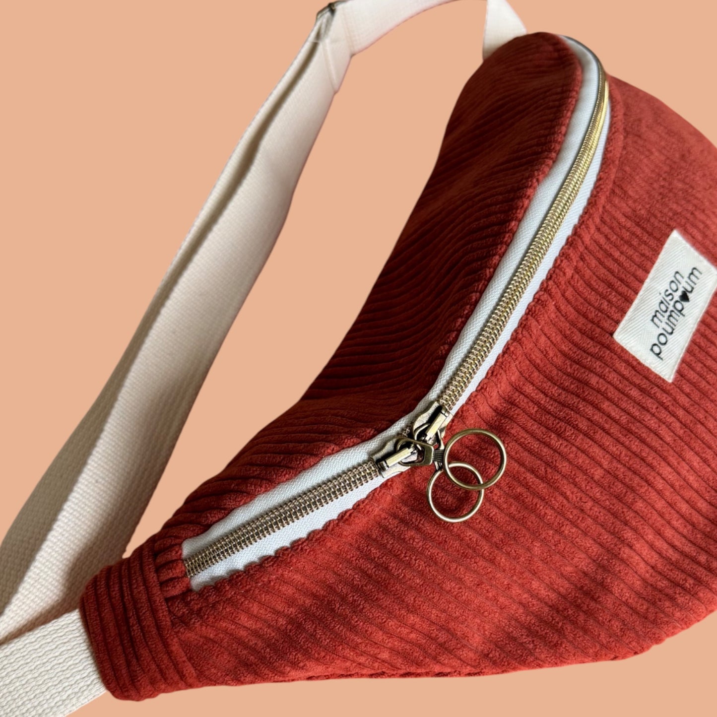 Sac banane velours terracotta – Fait à Lille | Maison PoumPoum