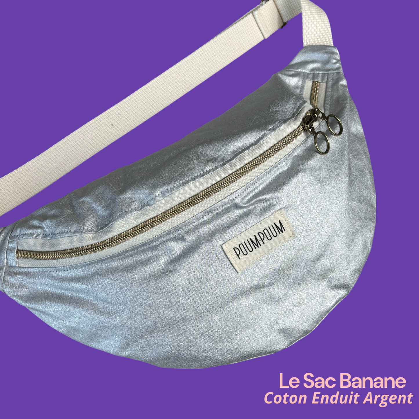 Sac Banane Enduit Argent