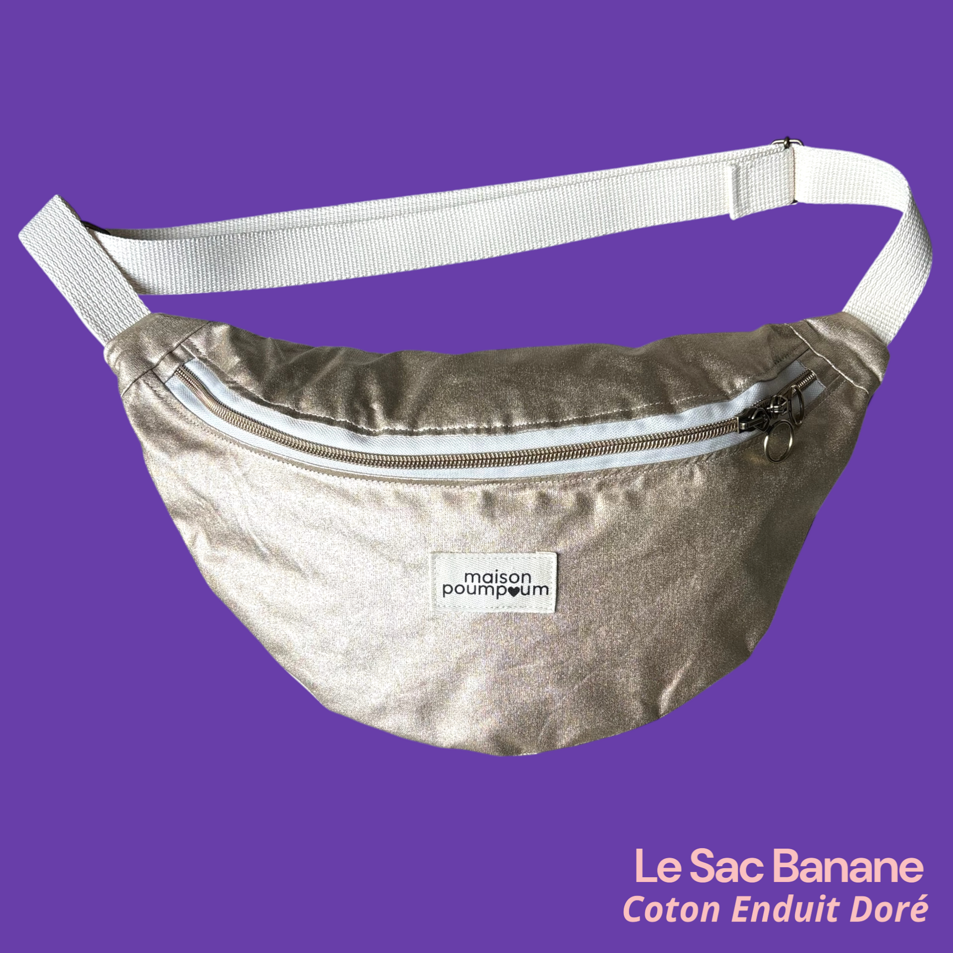 Sac Banane Enduit Doré