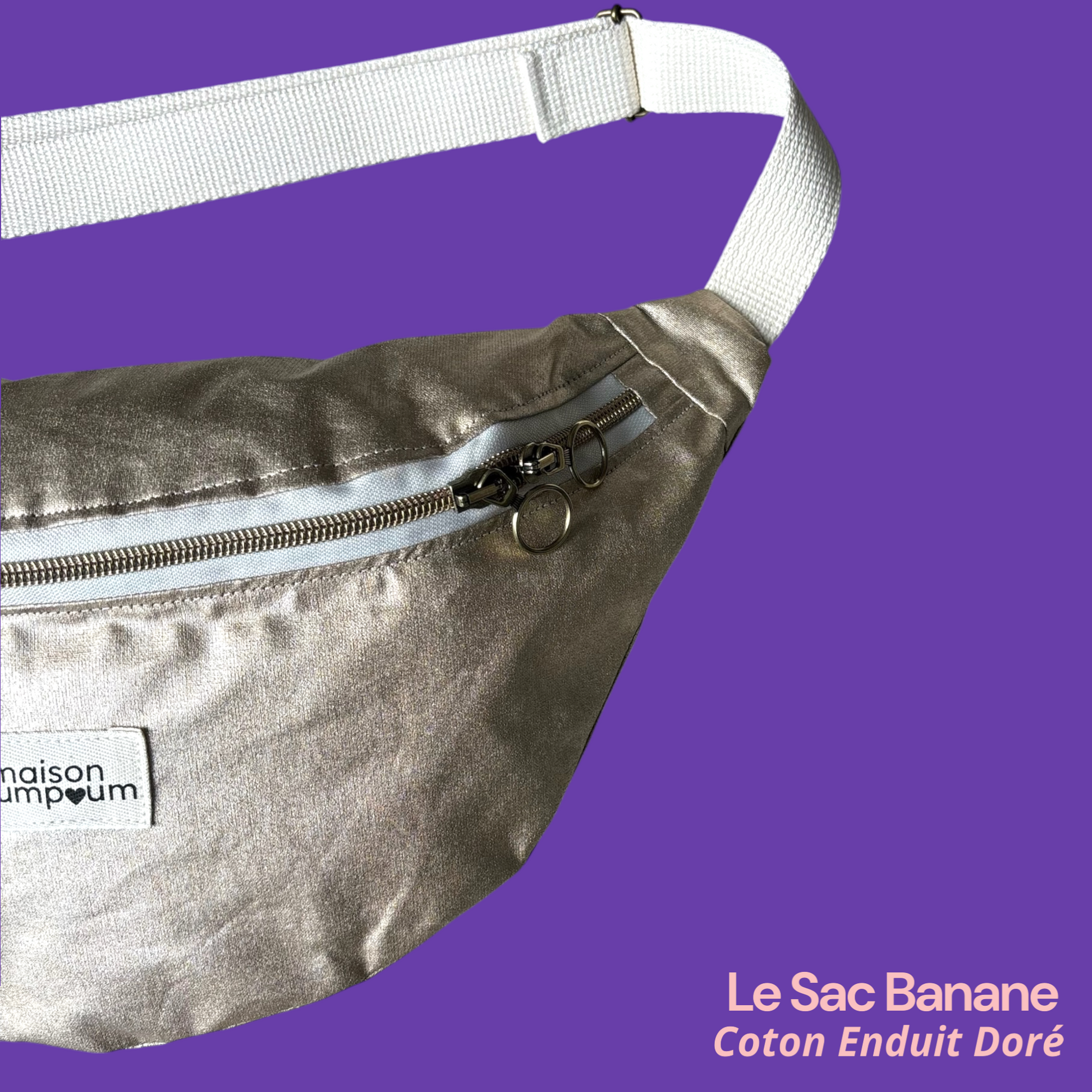 Sac Banane Enduit Doré zoom