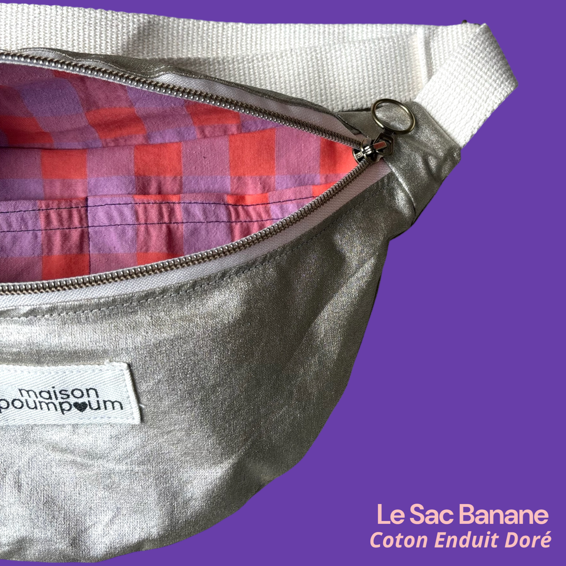 Sac Banane Enduit Doré zoom interieur 1