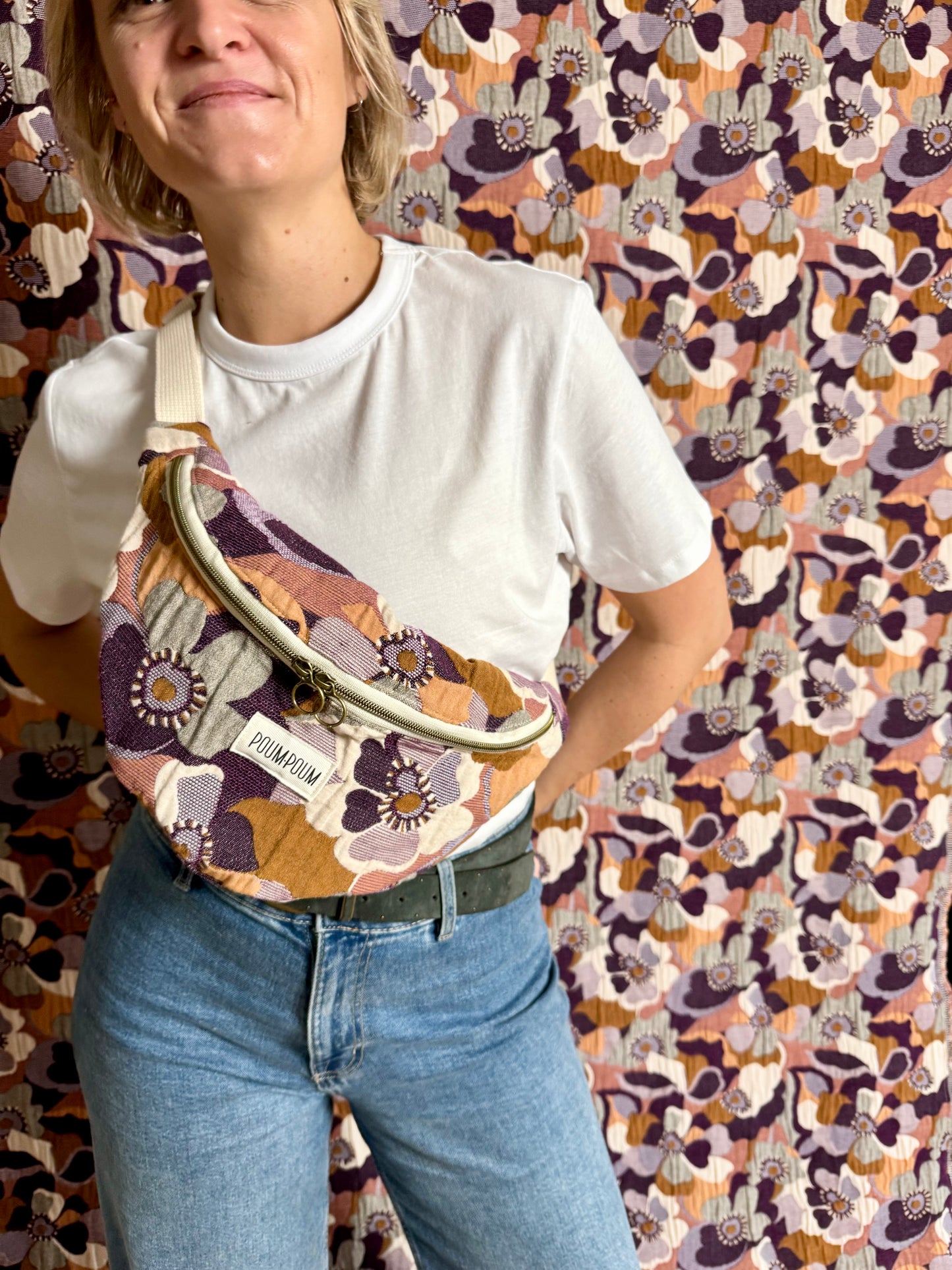 Sac Banane Maxi Fleur Vintage Portée