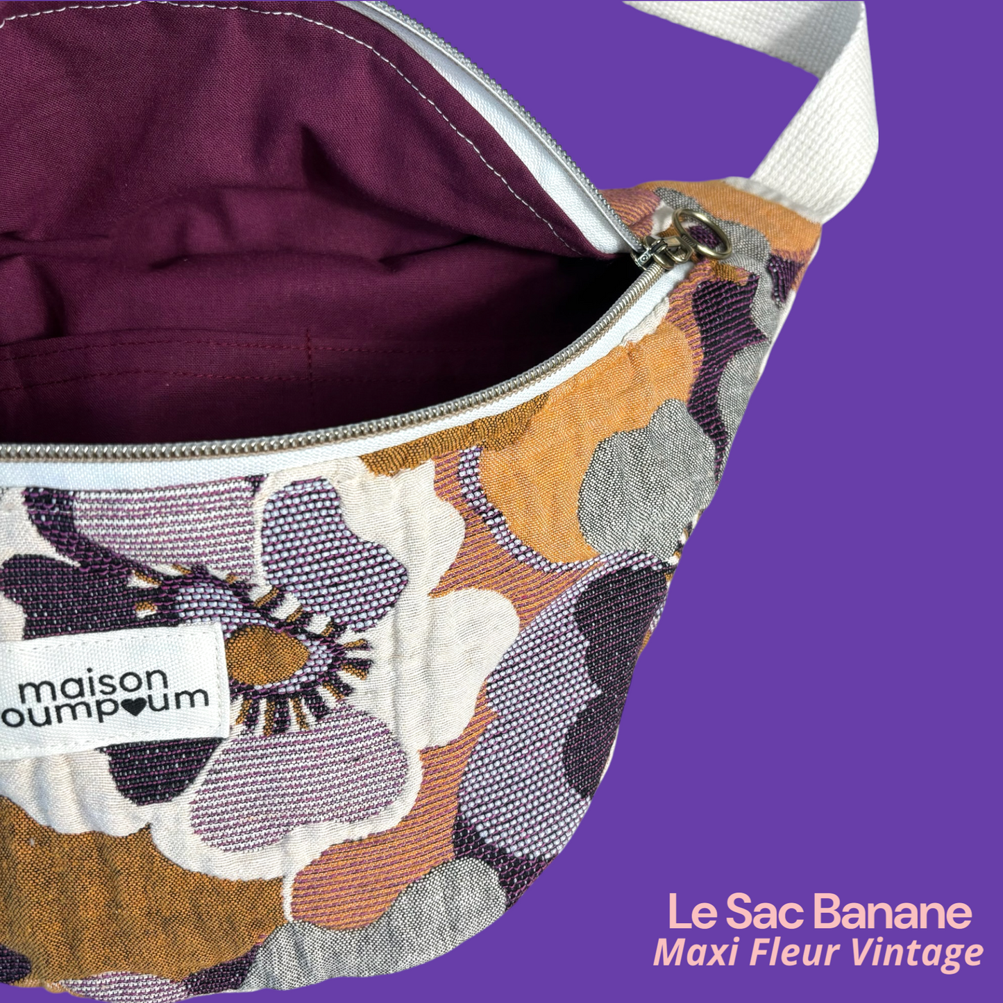 Sac Banane Maxi Fleur Vintage zoom interieur