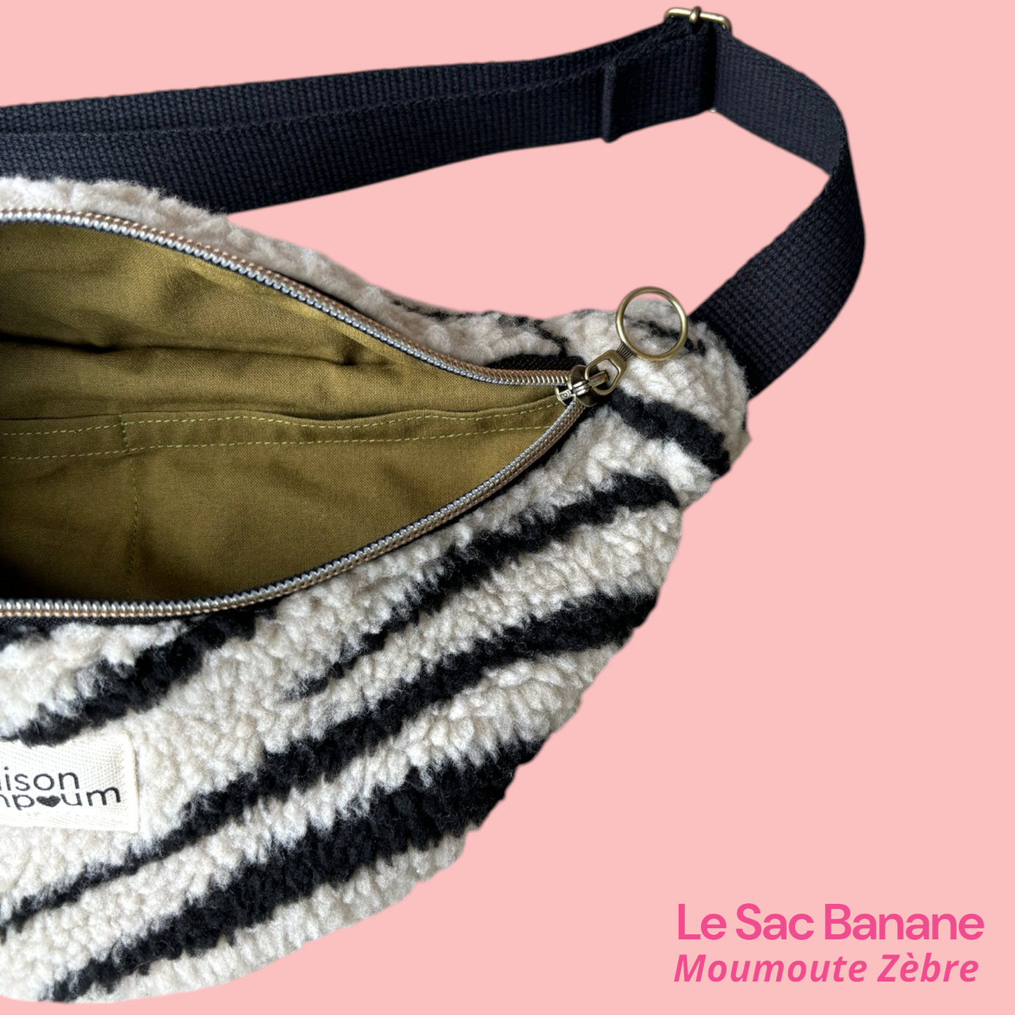 Sac Banane Moumoute Zèbre zoom interieur