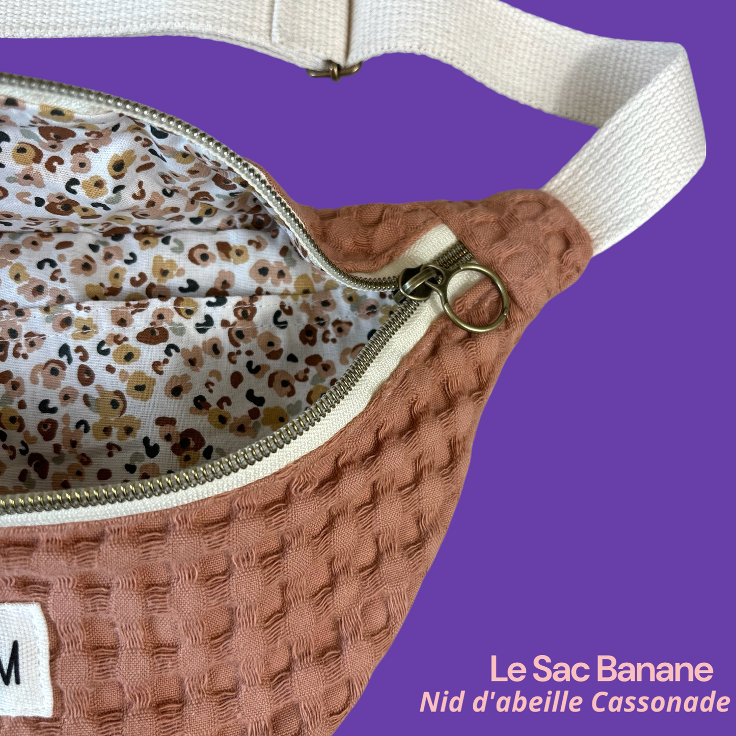 Sac Banane Nid d'abeille Cassonade zoom interieur