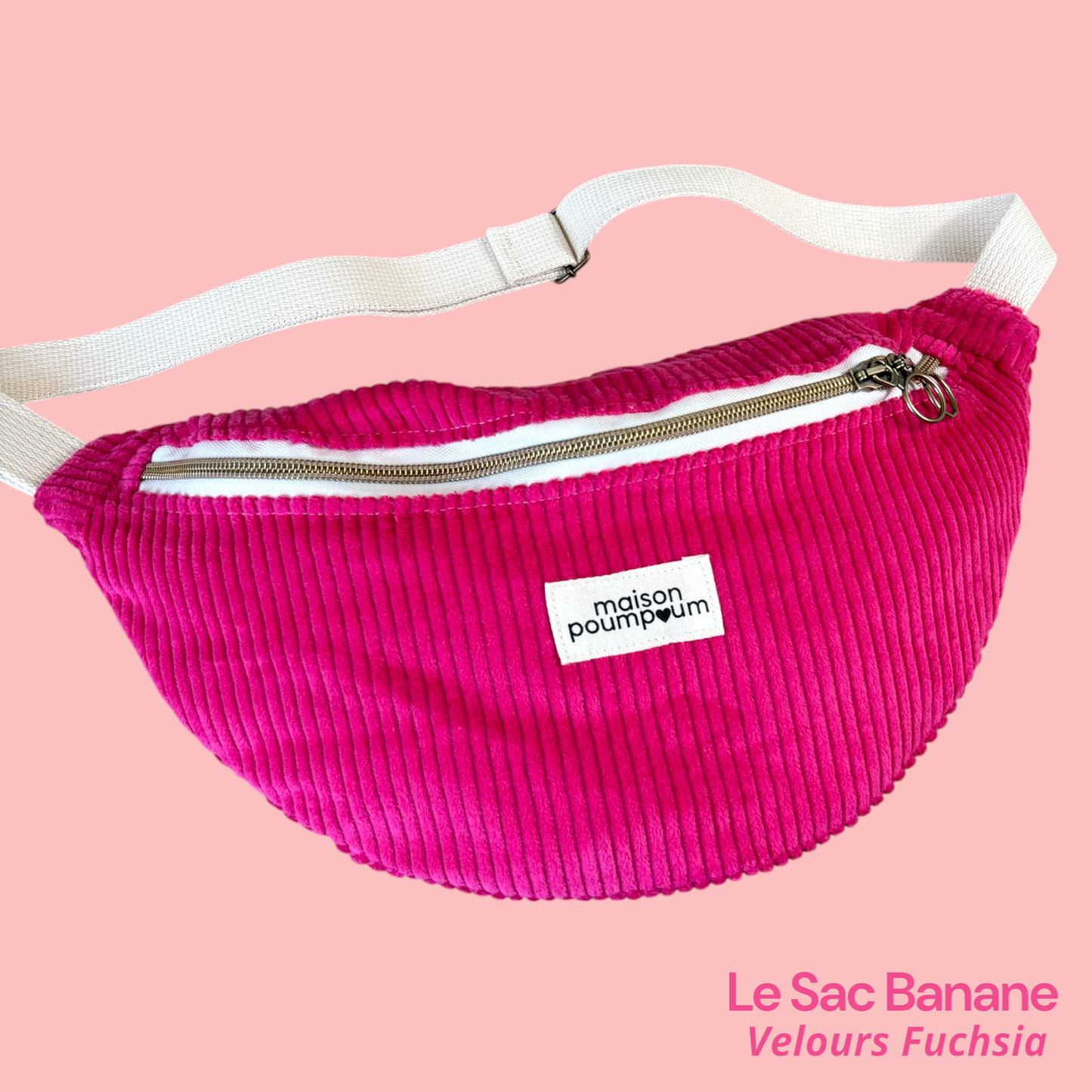 Sac Banane Velours Fuchsia