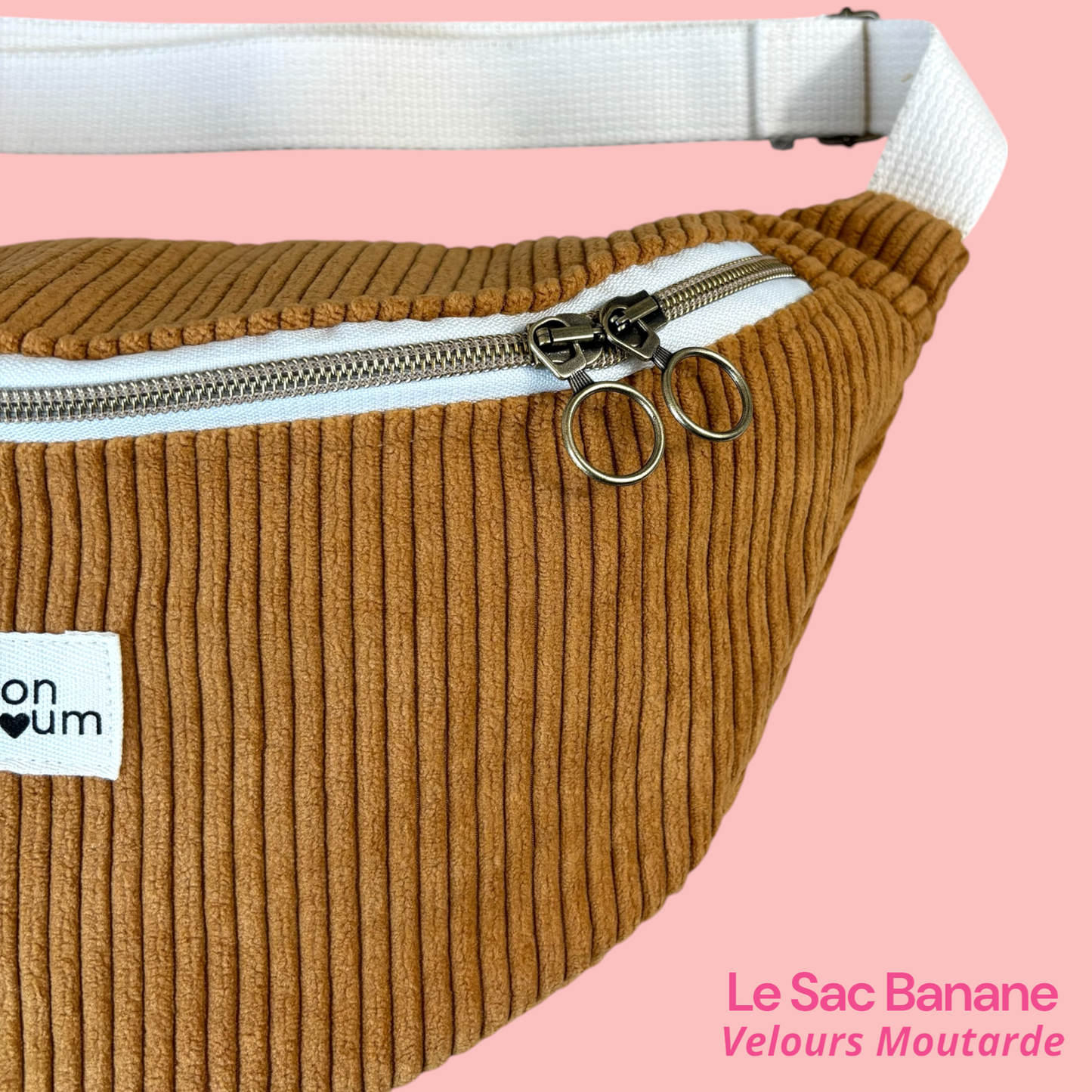 Sac Banane Velours Moutarde zoom