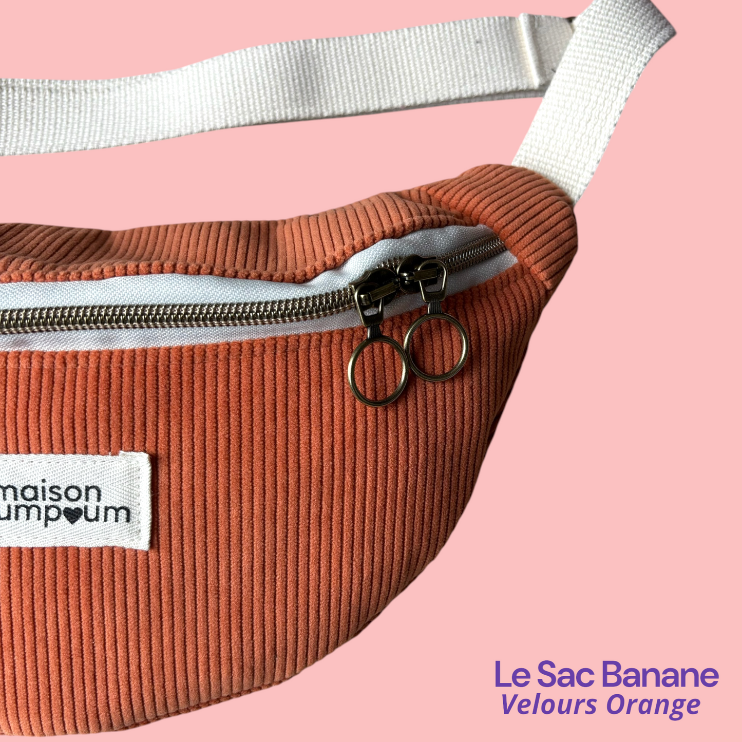 Sac Banane Velours Orange zoom