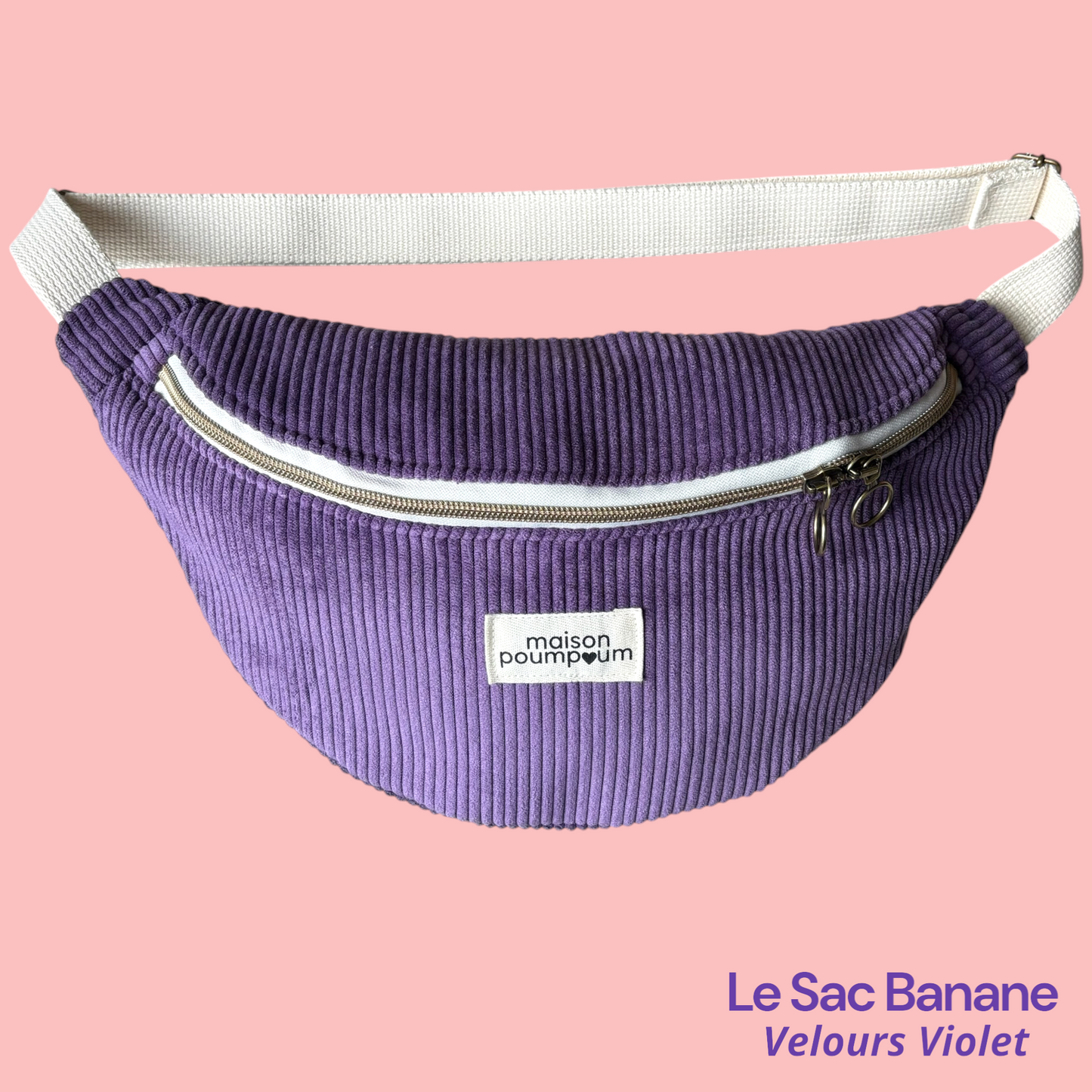 Sac Banane Velours Violet