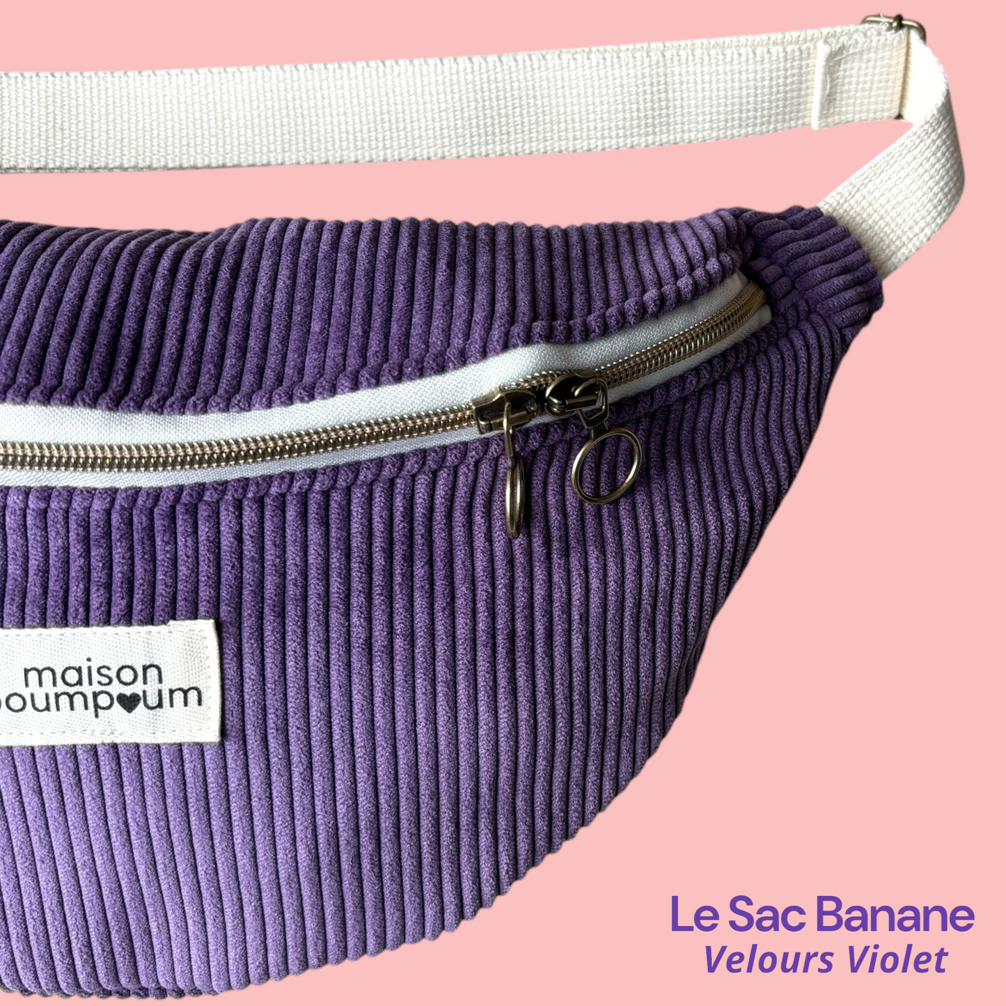 Sac Banane Velours Violet zoom