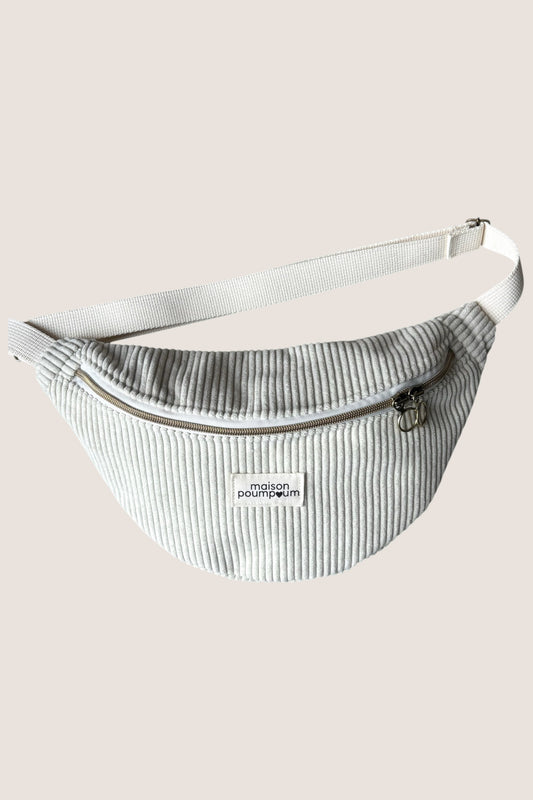 Sac Banane Velours crème grosse cote