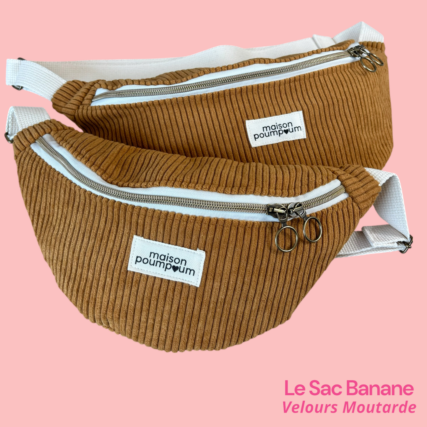 Sacs Banane Velours Moutarde