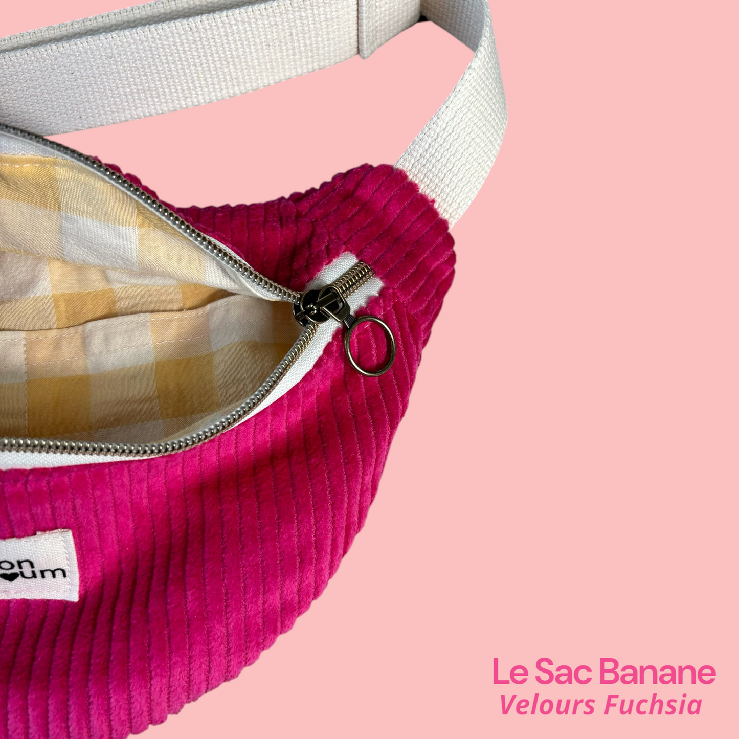 banane velours fuchsia zoom interieur
