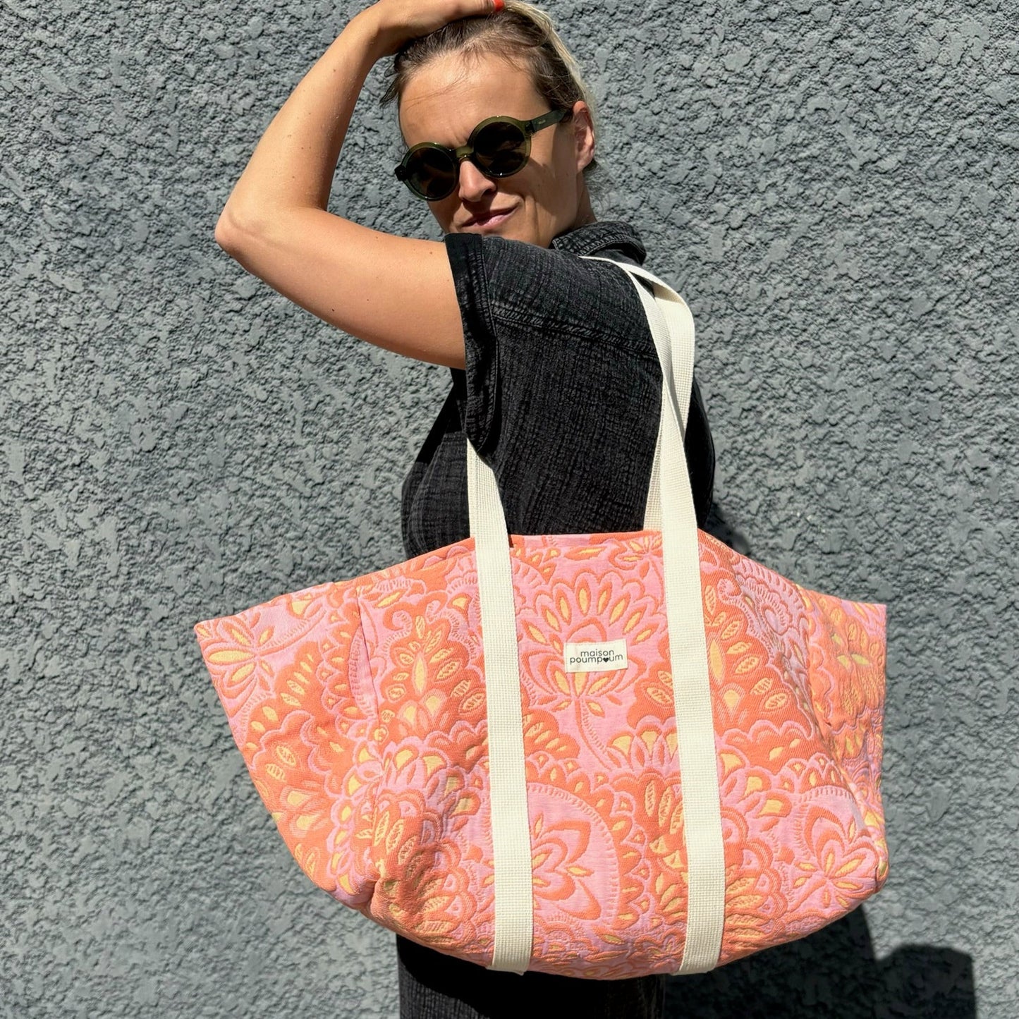 cabas orange épaule
