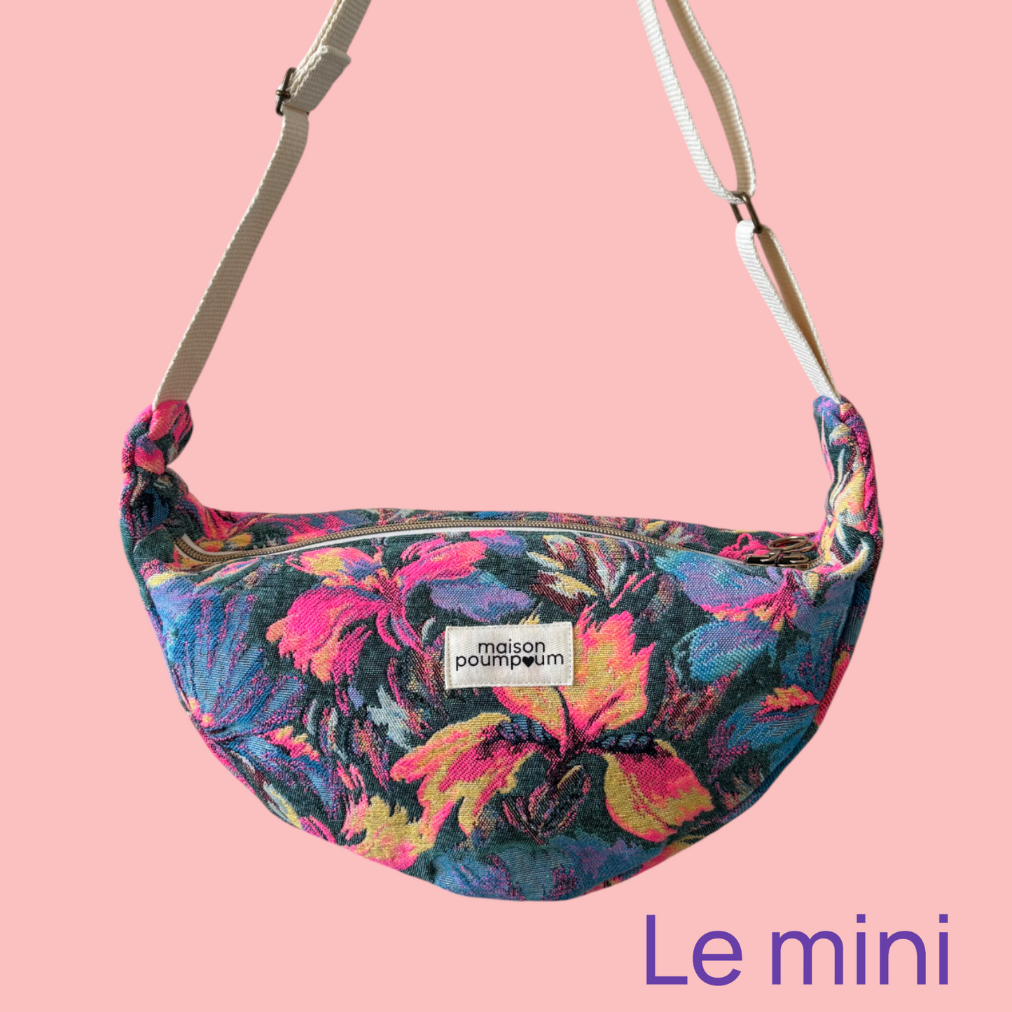 Sac Demi Lune - Fleuri Vintage Fluo