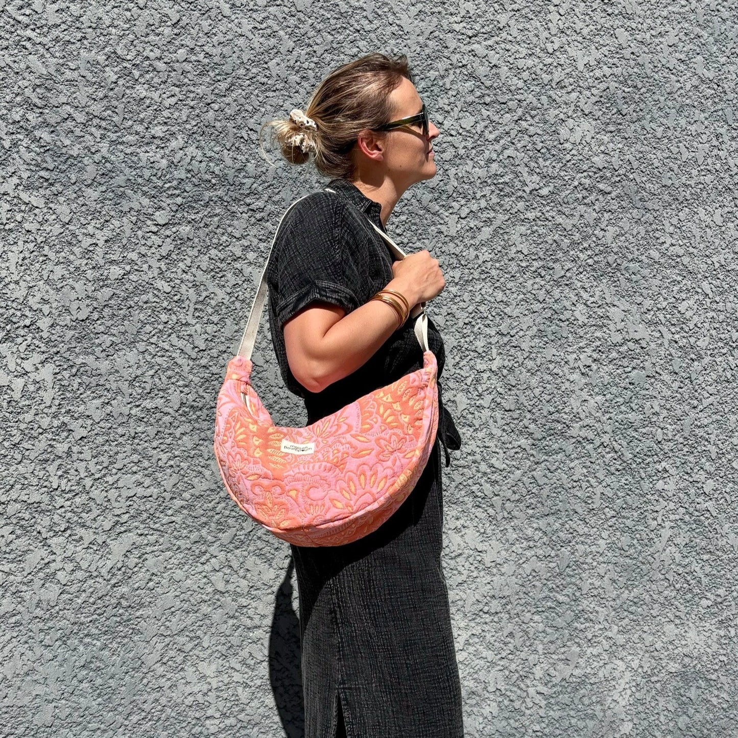 demi lune jacquard orange épaule