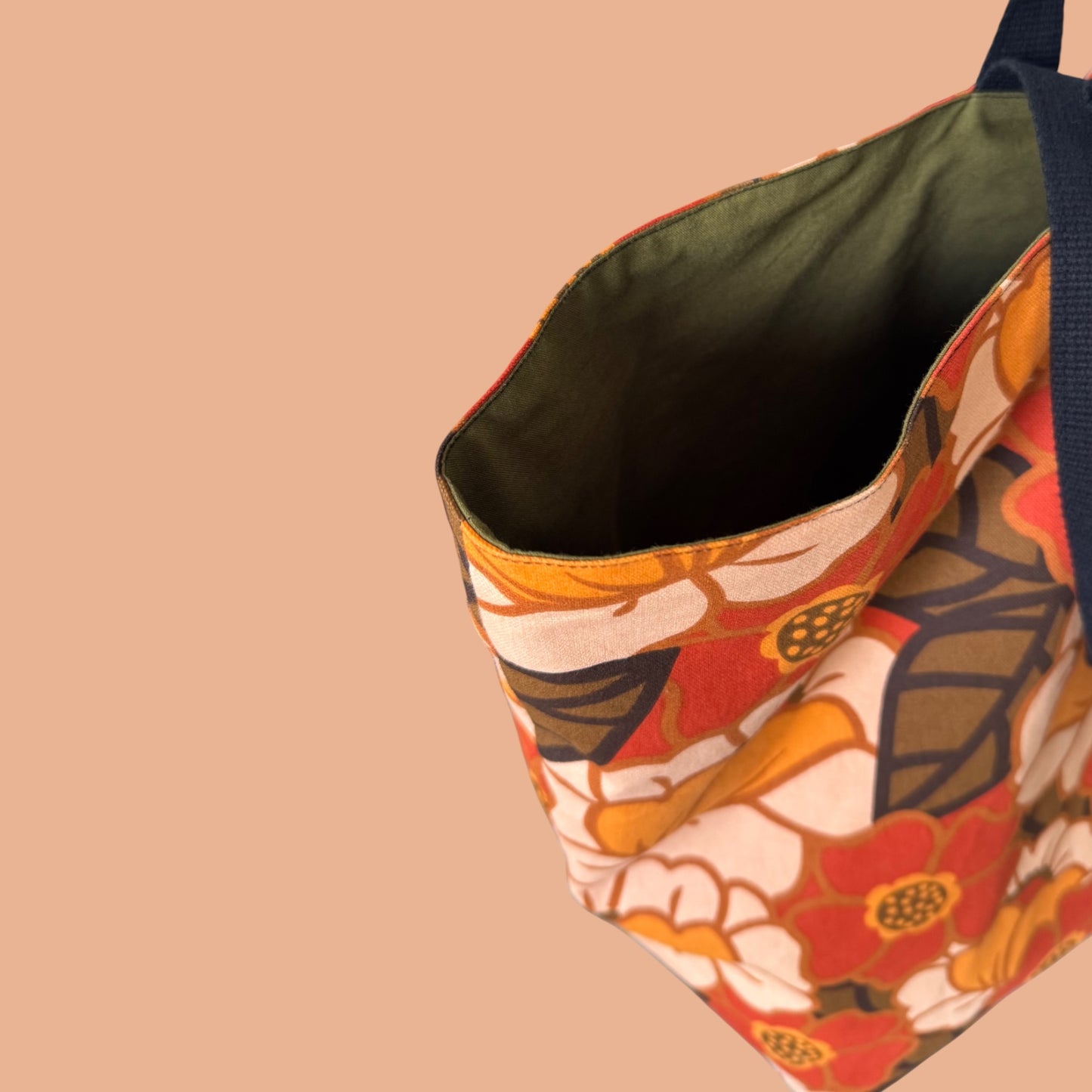 Maxi Totebag - Coton fleuri 70's