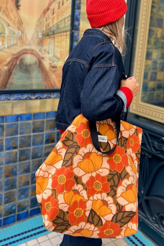 Maxi Totebag - Coton fleuri 70's