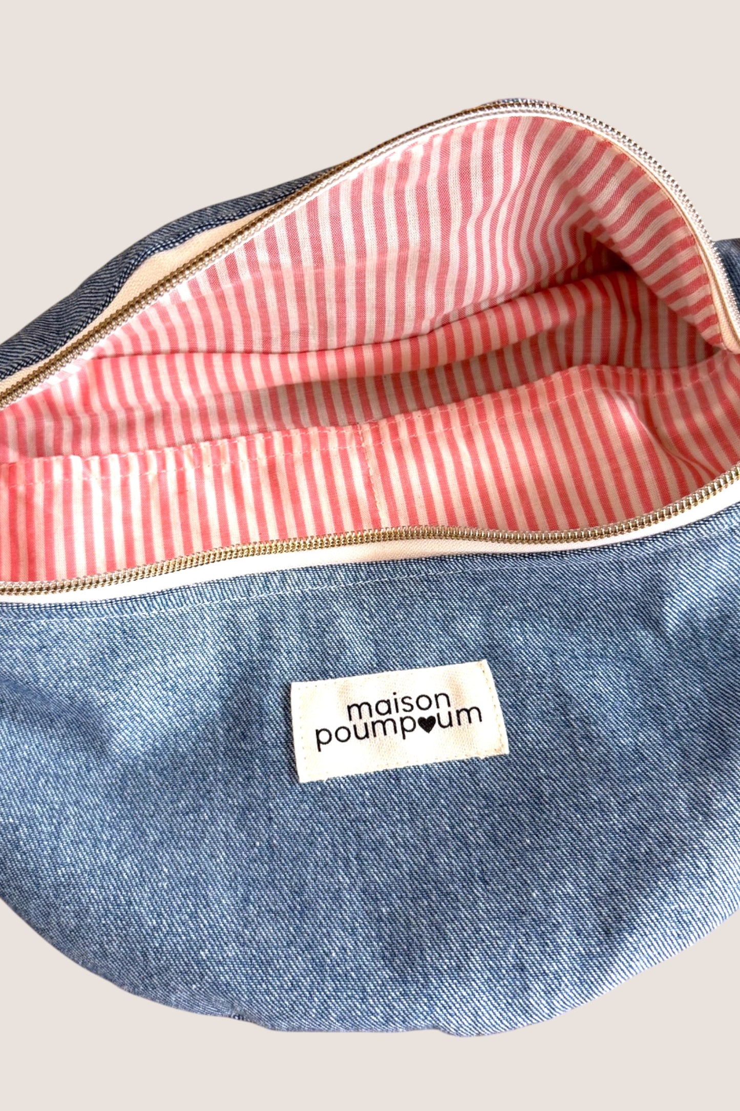 sac banane jean clair taille doublure