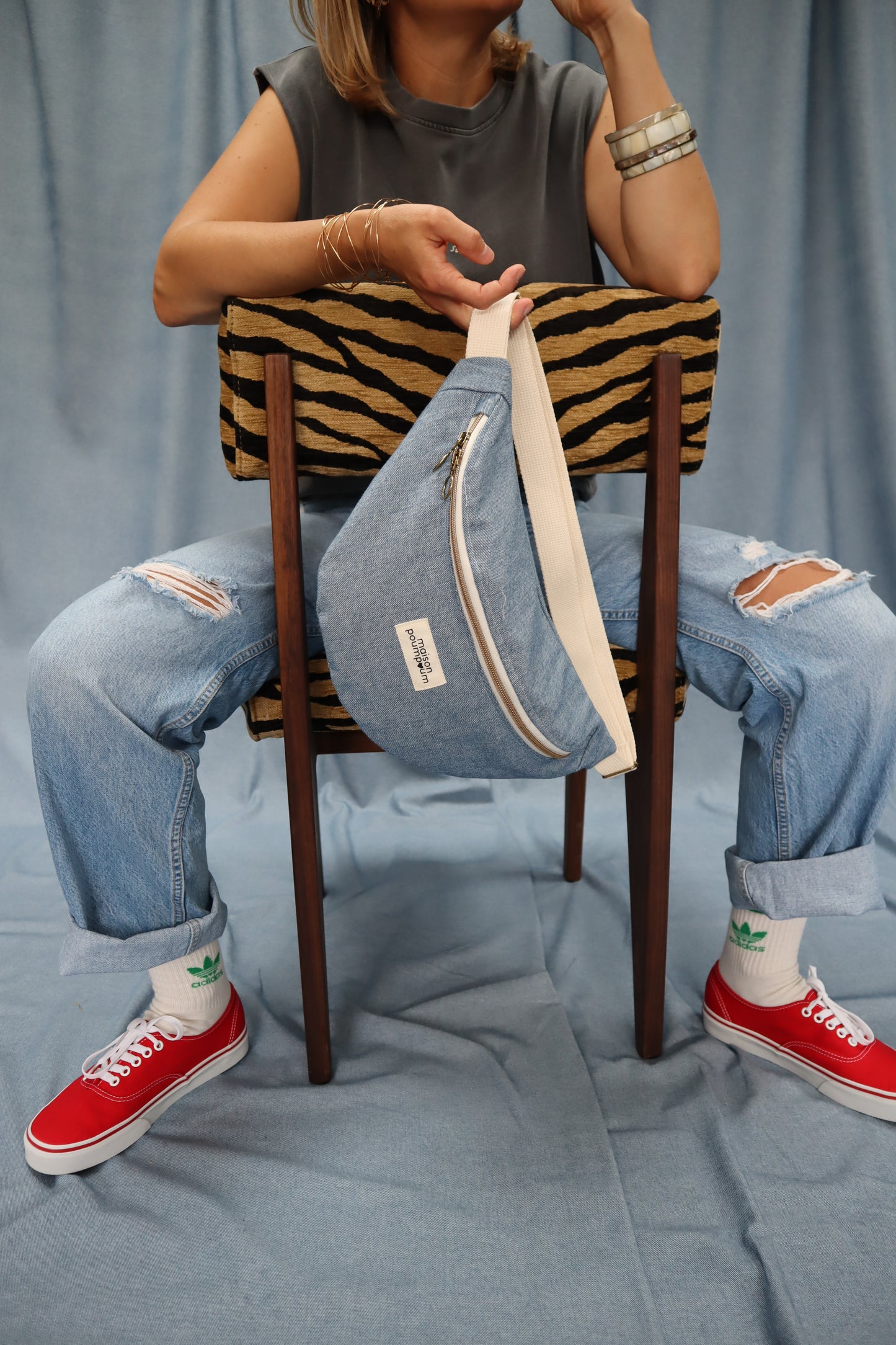 sac banane jean clair taille style