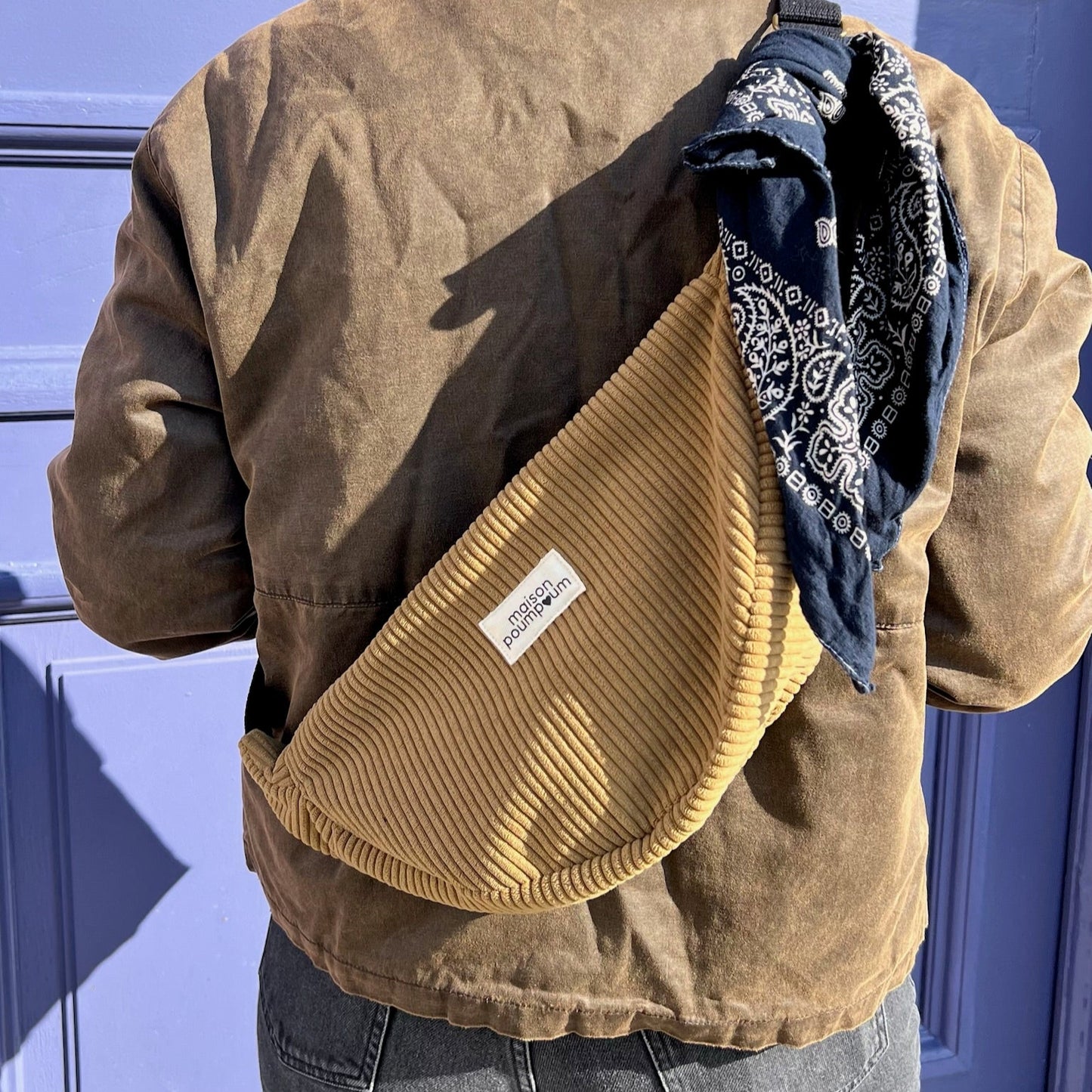 Sac Demi Lune - Velours camel