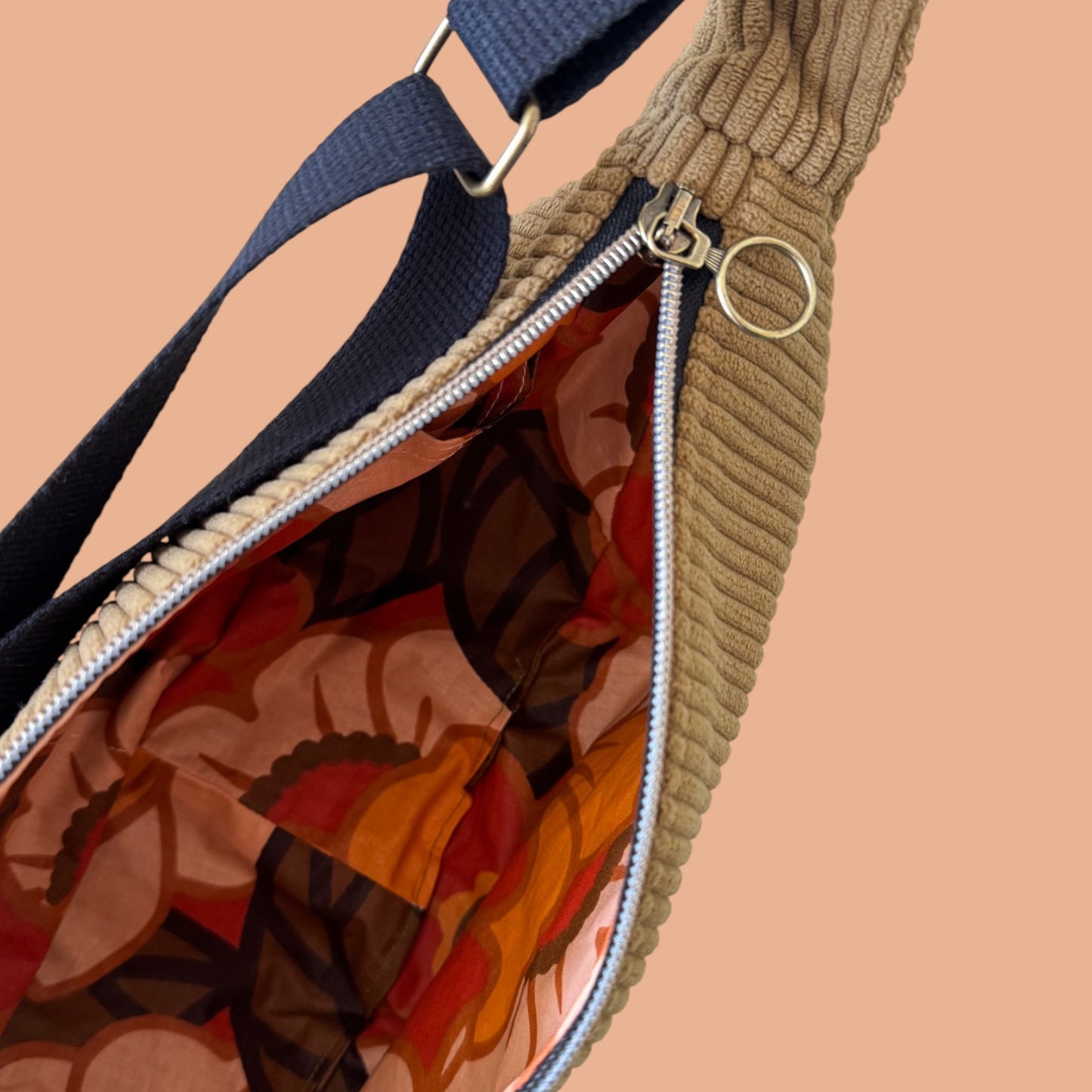 Sac Demi Lune - Velours camel