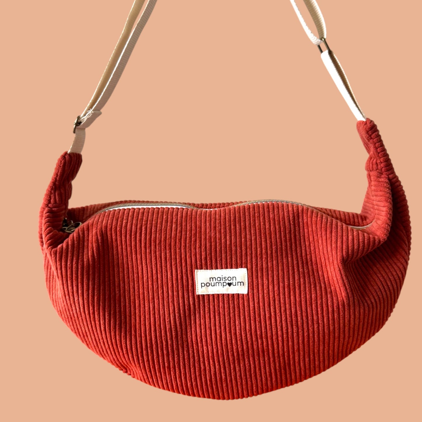 Sac Demi Lune - Velours terracota